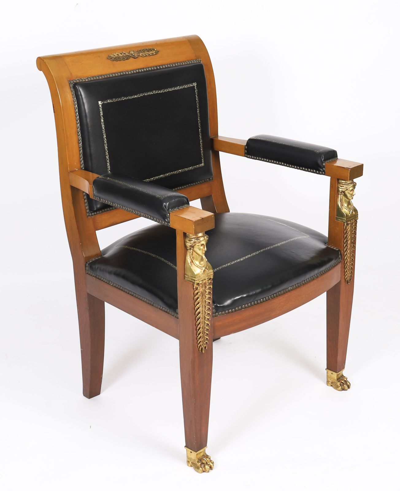 Antique French Empire "Fauteuil Du Bureau" Office Chair 19th C