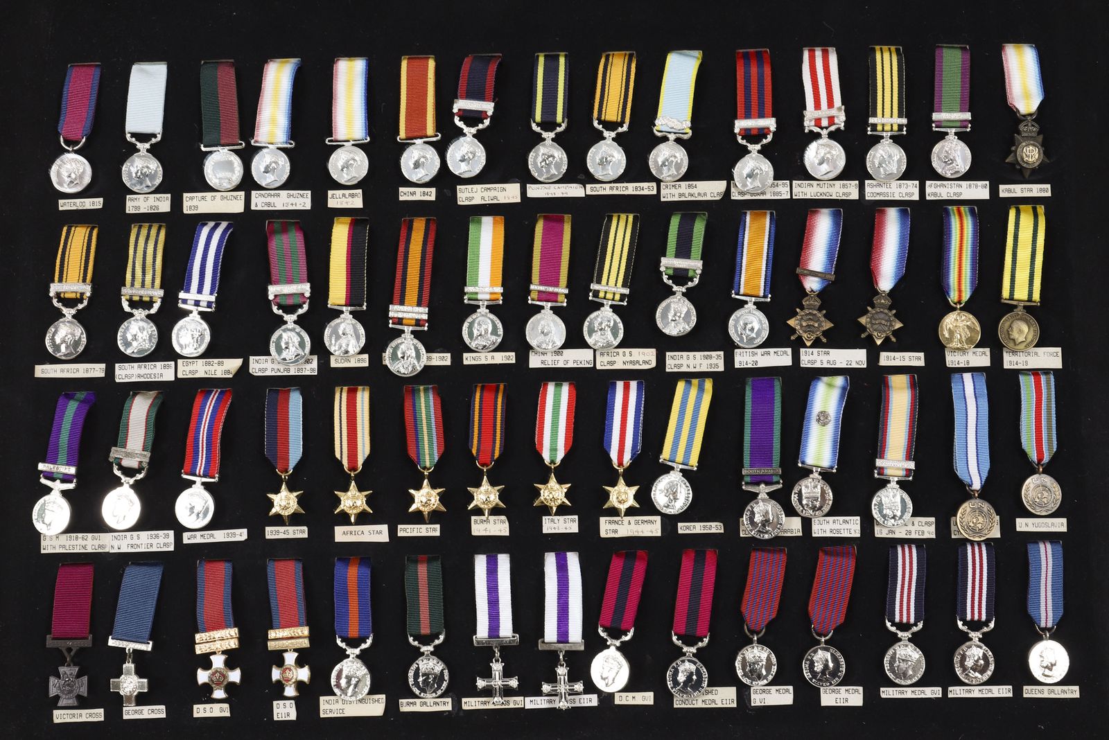 Framed Display Of British Gallantry & Campaign Medals 20th Century photo furniture
