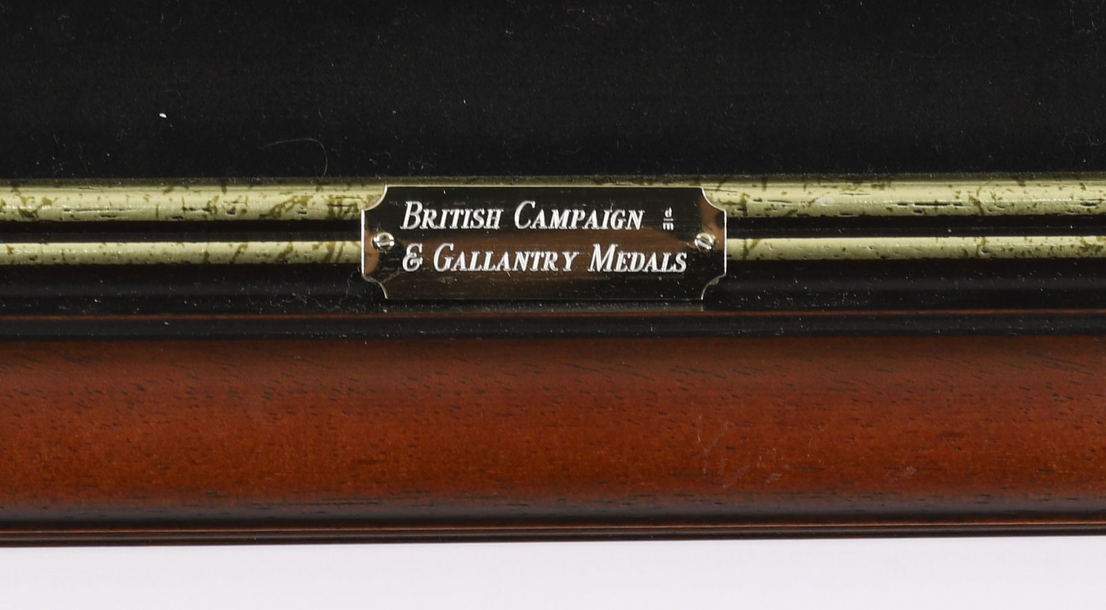 850.0 Framed Display Of British Gallantry & Campaign Medals 20th Century photo