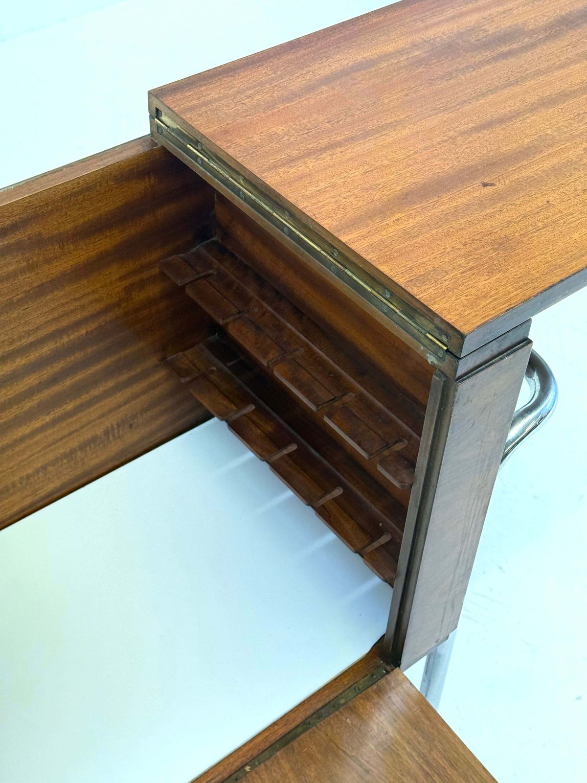 photo vintage Italian Walnut Bar Cabinet By Cova Milano