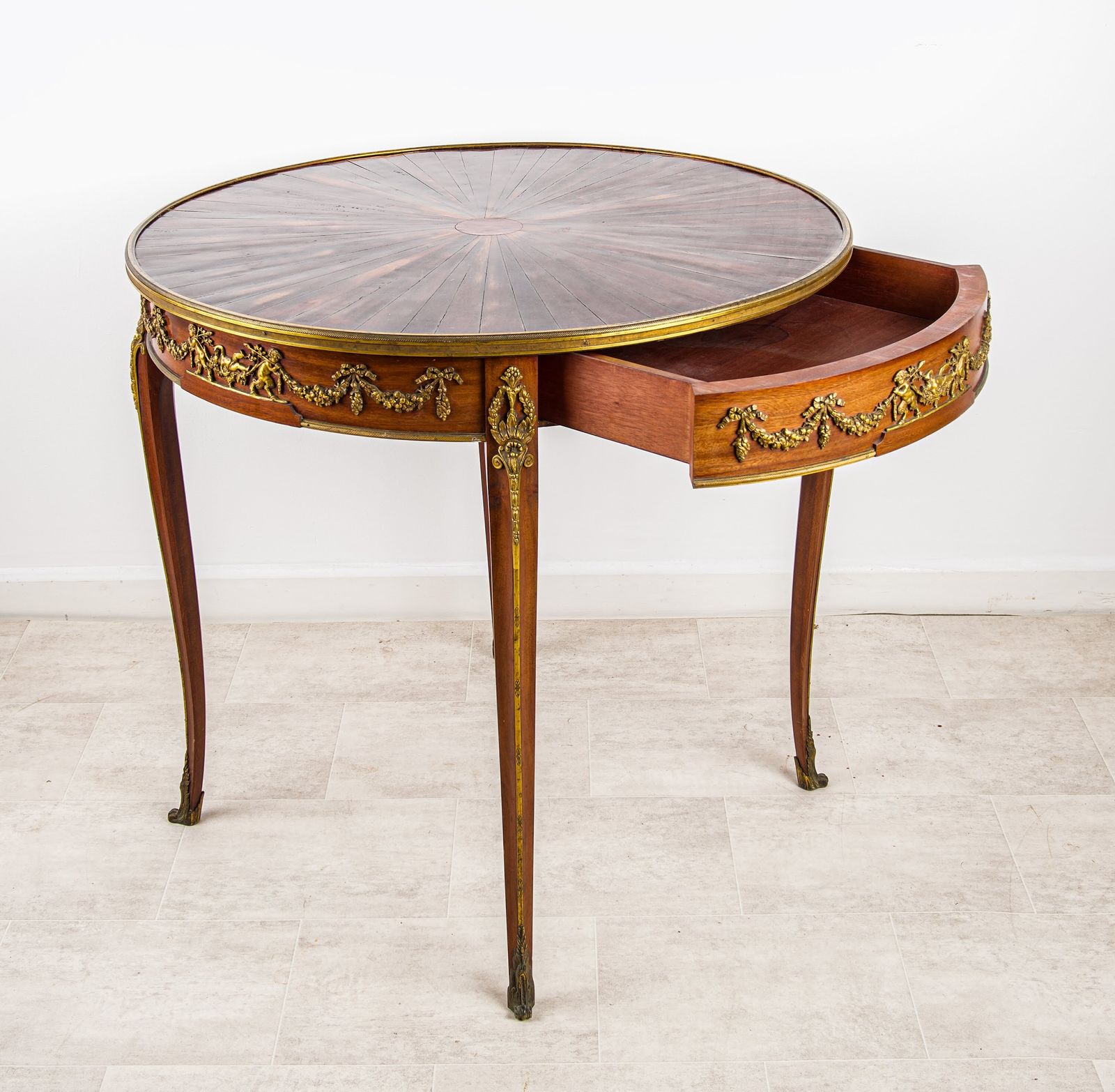 Antique French Gilt Bronze (Ormolu) Mounted Centre Table In The Manner Of François Linke, C.1900 photo vinterior