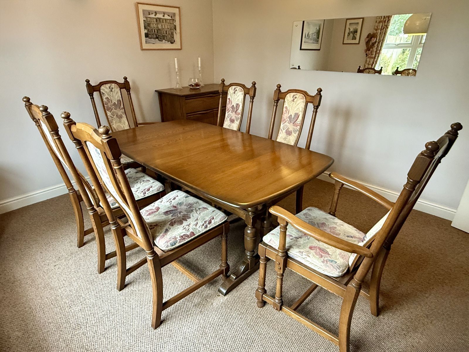 6 Errol Hampton Dining Chairs Including 2 Carvers