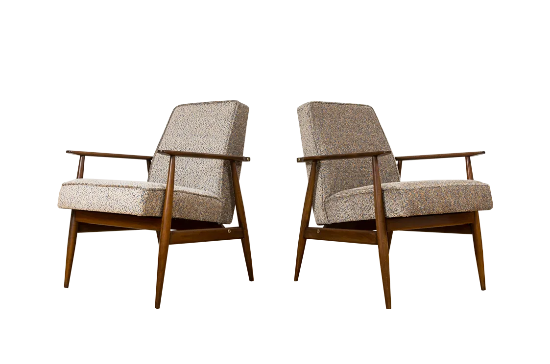 Vintage Armchairs Designed By H. Lis, Poland, 1960's, Set Of 2
