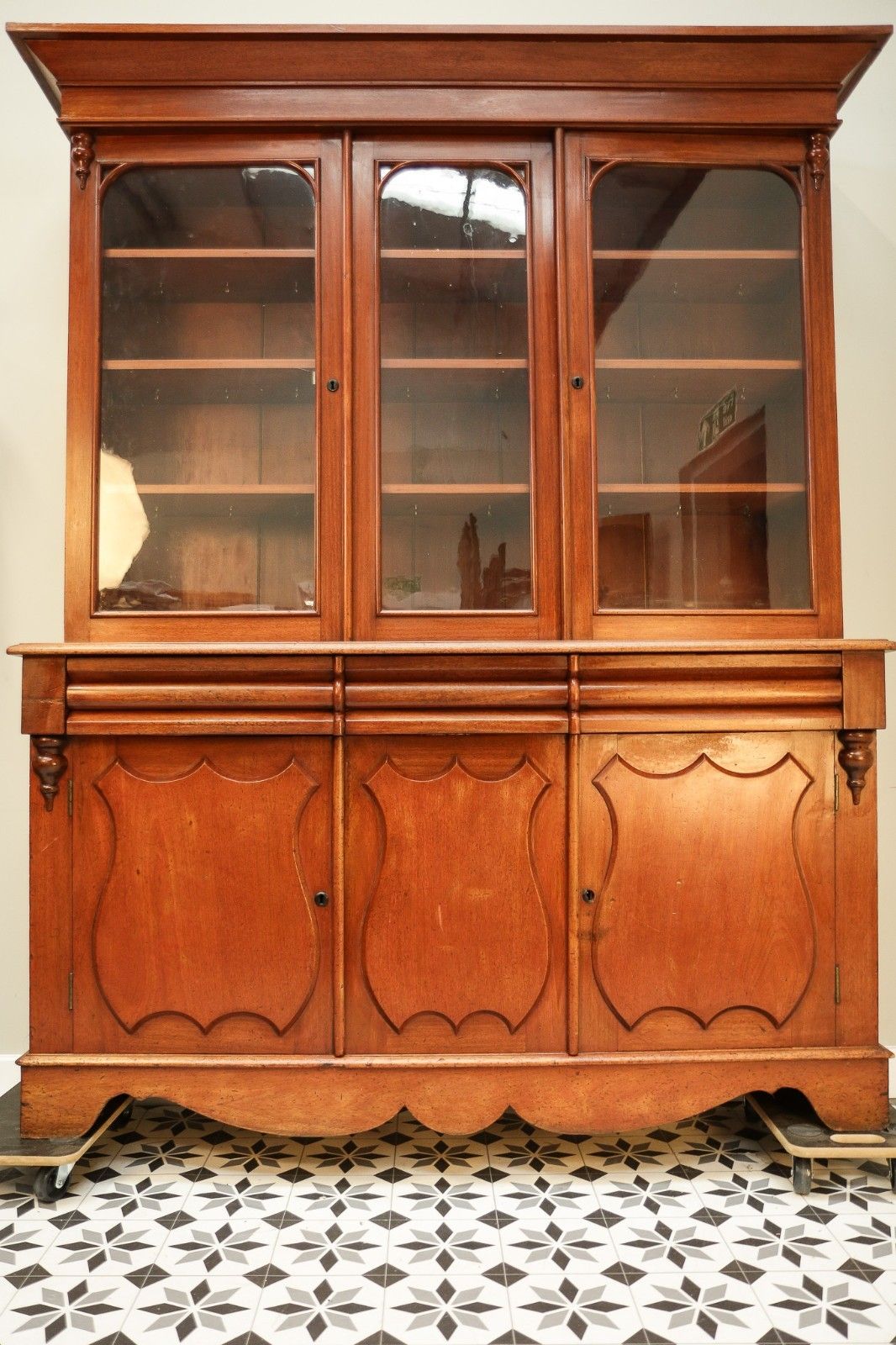 Antique Mahogany Bookcase Kitchen Dresser Display Cabinet  Late Victorian