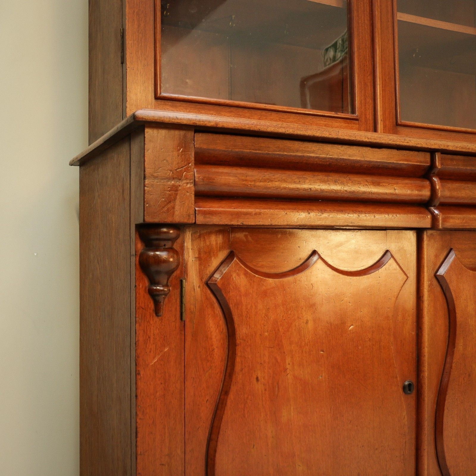 Furniture Antique Mahogany Bookcase Kitchen Dresser Display Cabinet  Late Victorian photo