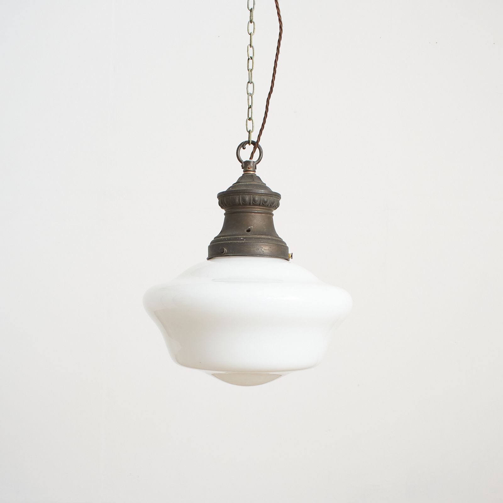Antique Church Opaline Glass Pendant Light – Al photo Lighting