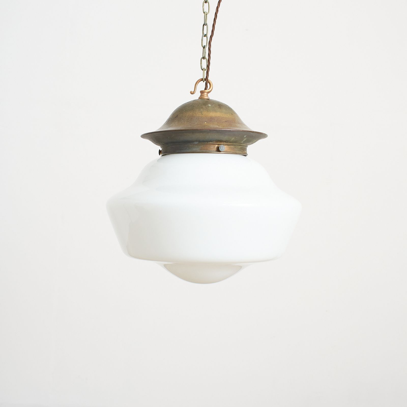 Antique Church Opaline Glass Pendant Light – Am
