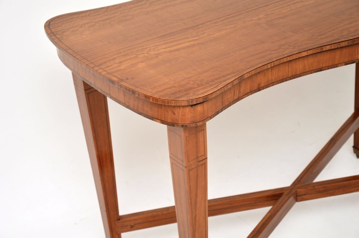 Antique Edwardian Inlaid Satinwood Occasional Table photo vintage