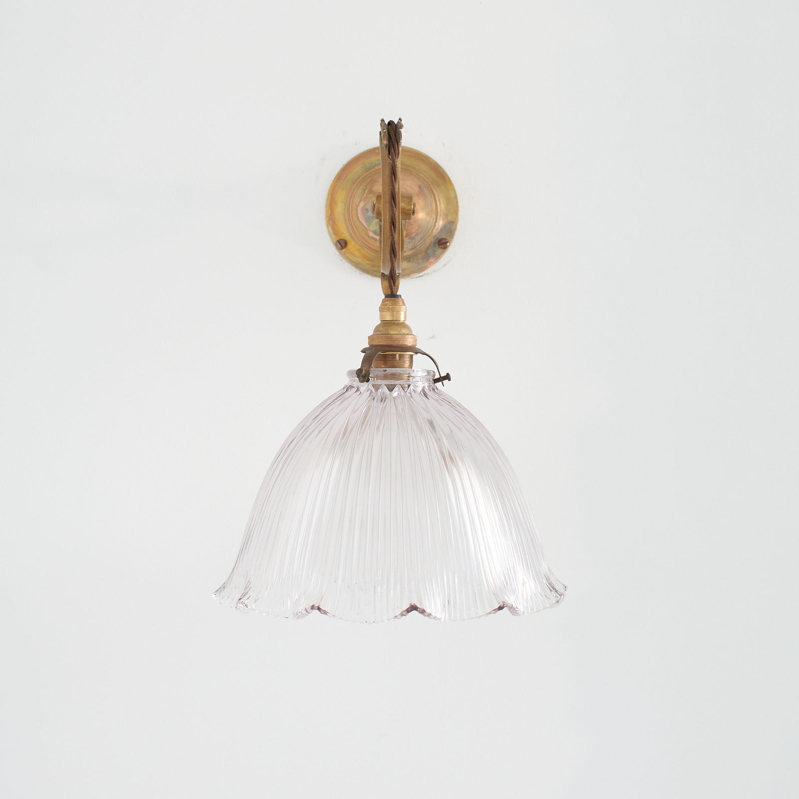 Antique Reclaimed Glass Holophane Wall Light – K photo furniture
