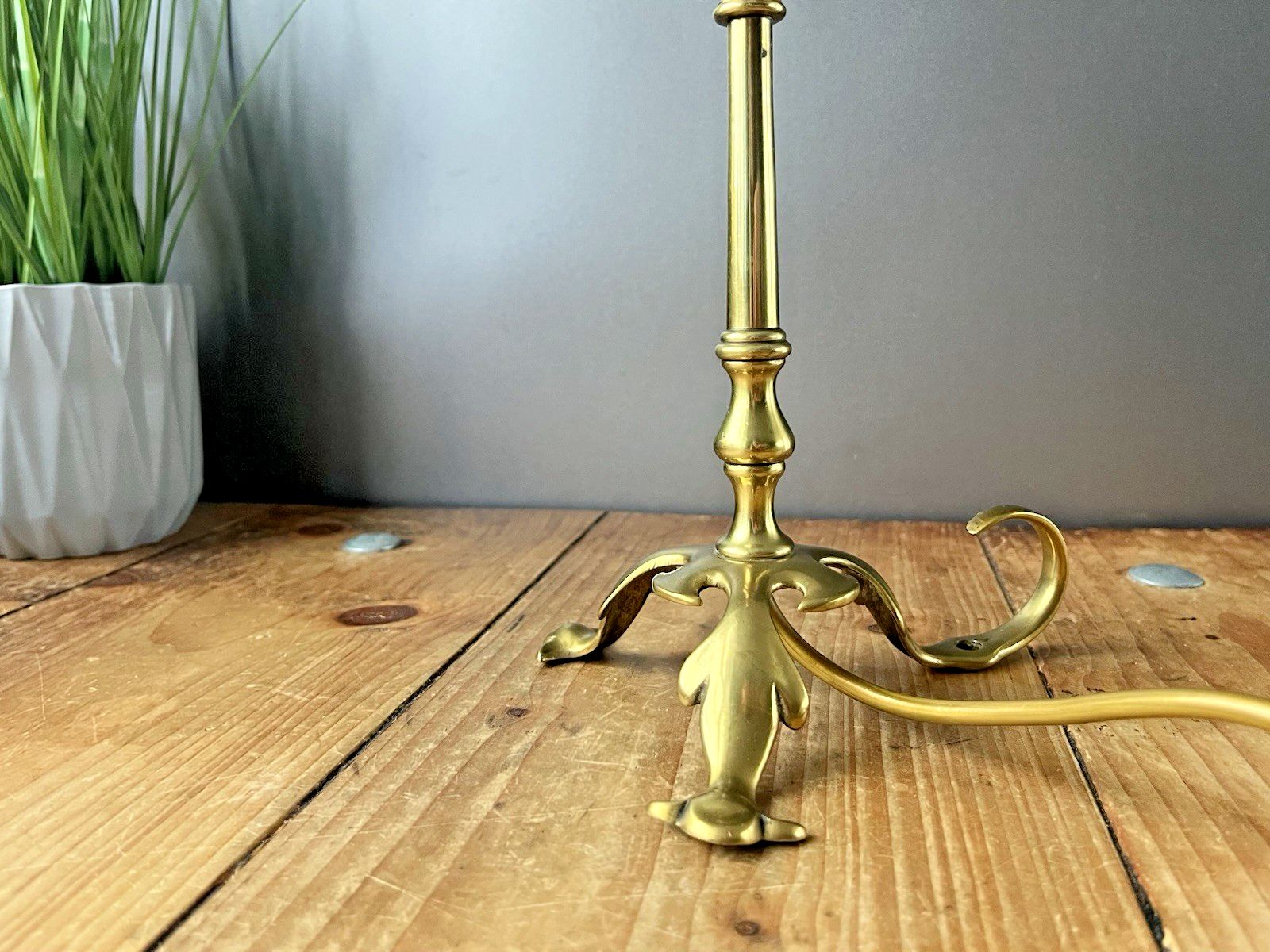 Antique Arts & Crafts Articulated Acanthus Candlestick Carriage Lamp Base Light photo vinterior
