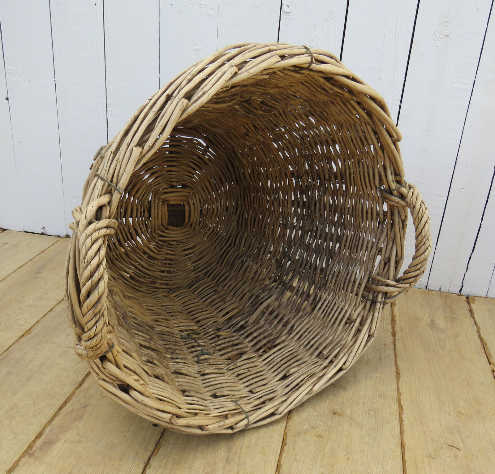 Antique Champagne Harvest Log Basket photo furniture