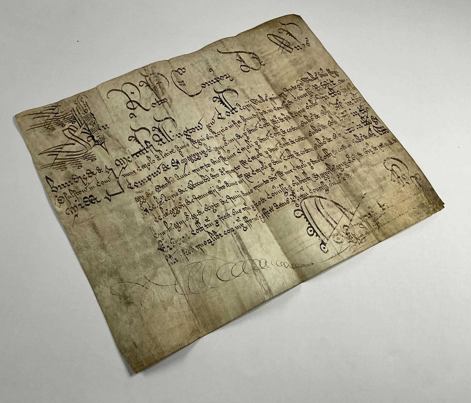 Charles I Vellum Deed – Metcalfe Allington Of Hoxton (1575 1618) Estate Archive – Shoreditch History photo vintage