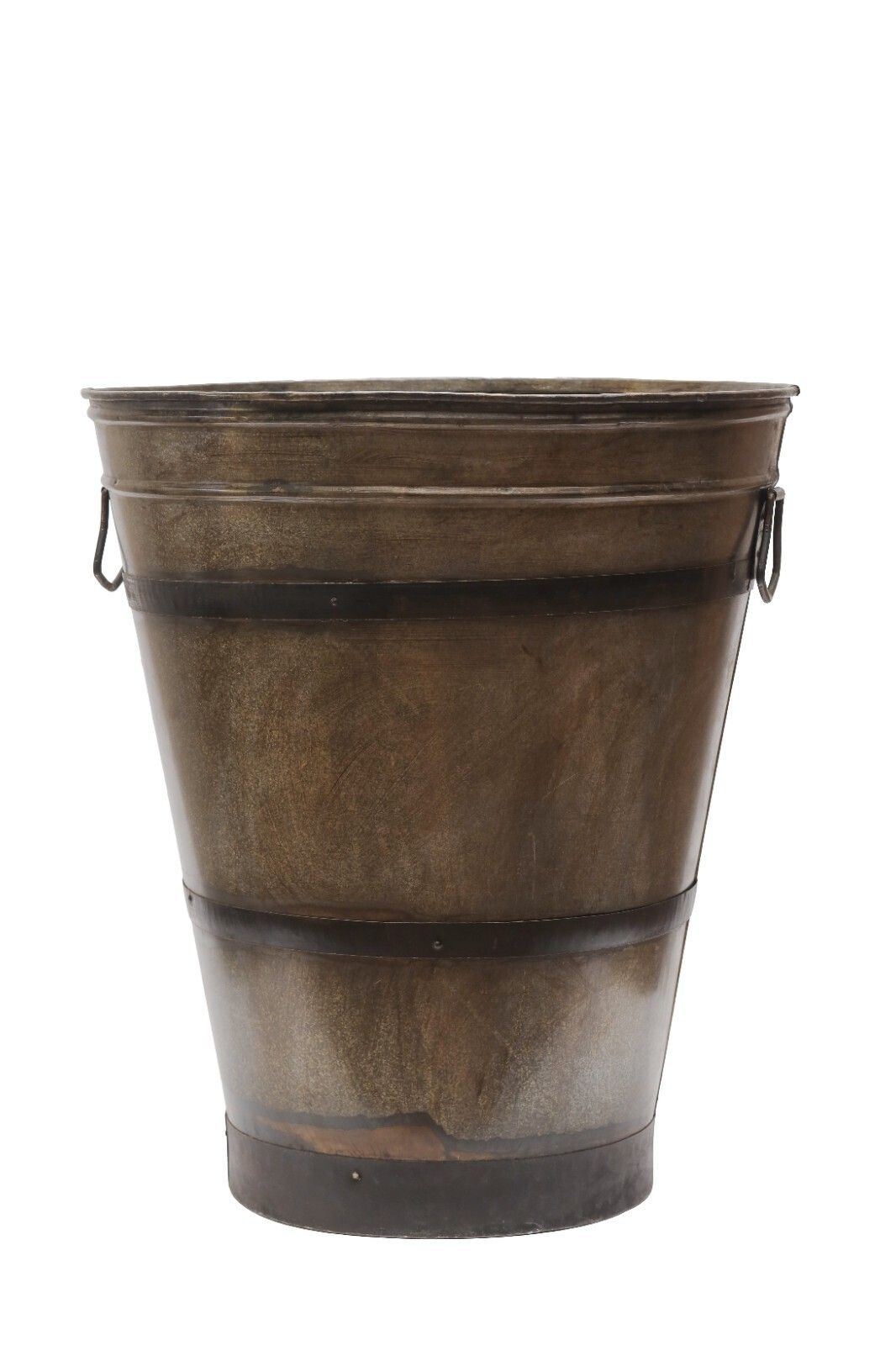Xl Large Rustic Reclaimed Galvanised Round Metal Olive Tree Garden Planter