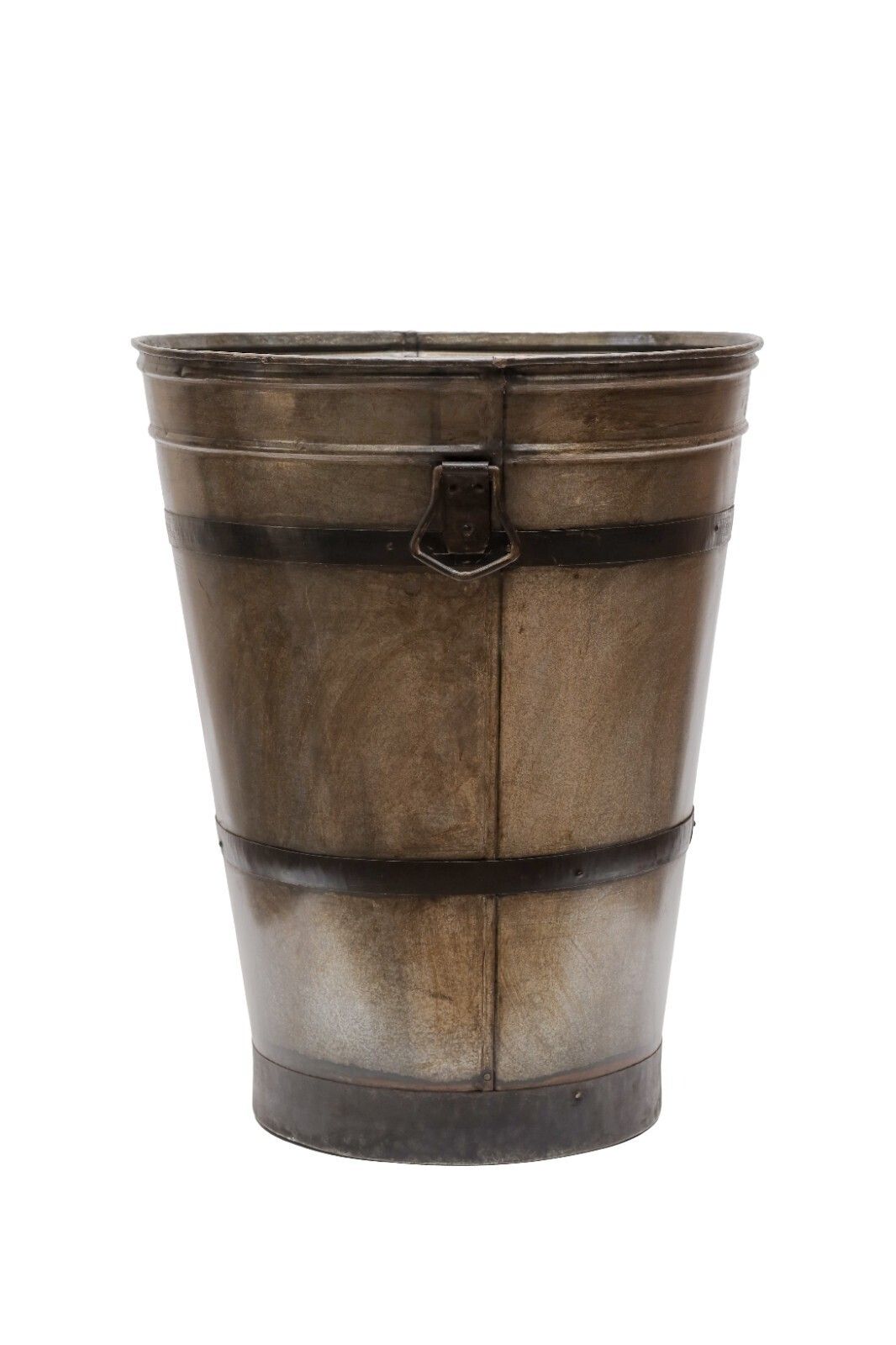 Xl Large Rustic Reclaimed Galvanised Round Metal Olive Tree Garden Planter photo furniture