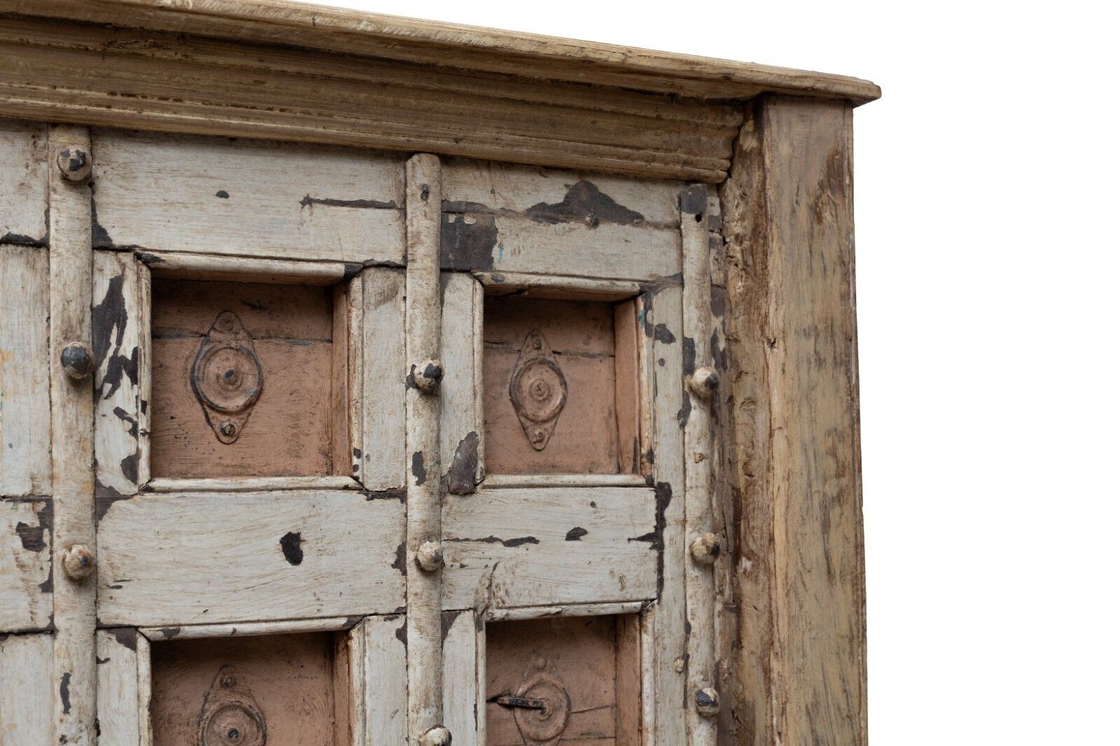 Vintage Antique Rustic Reclaimed Indian Doors Xl King Size Double Bed Headboard photo Furniture