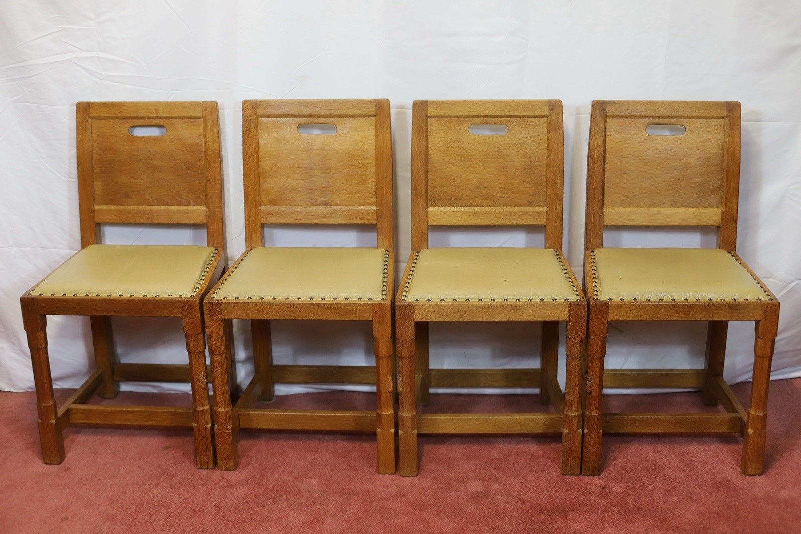 Rabbitman : Peter Heap (1945 2022) Lovely Set Of Five English Oak Dining Chairs photo Furniture