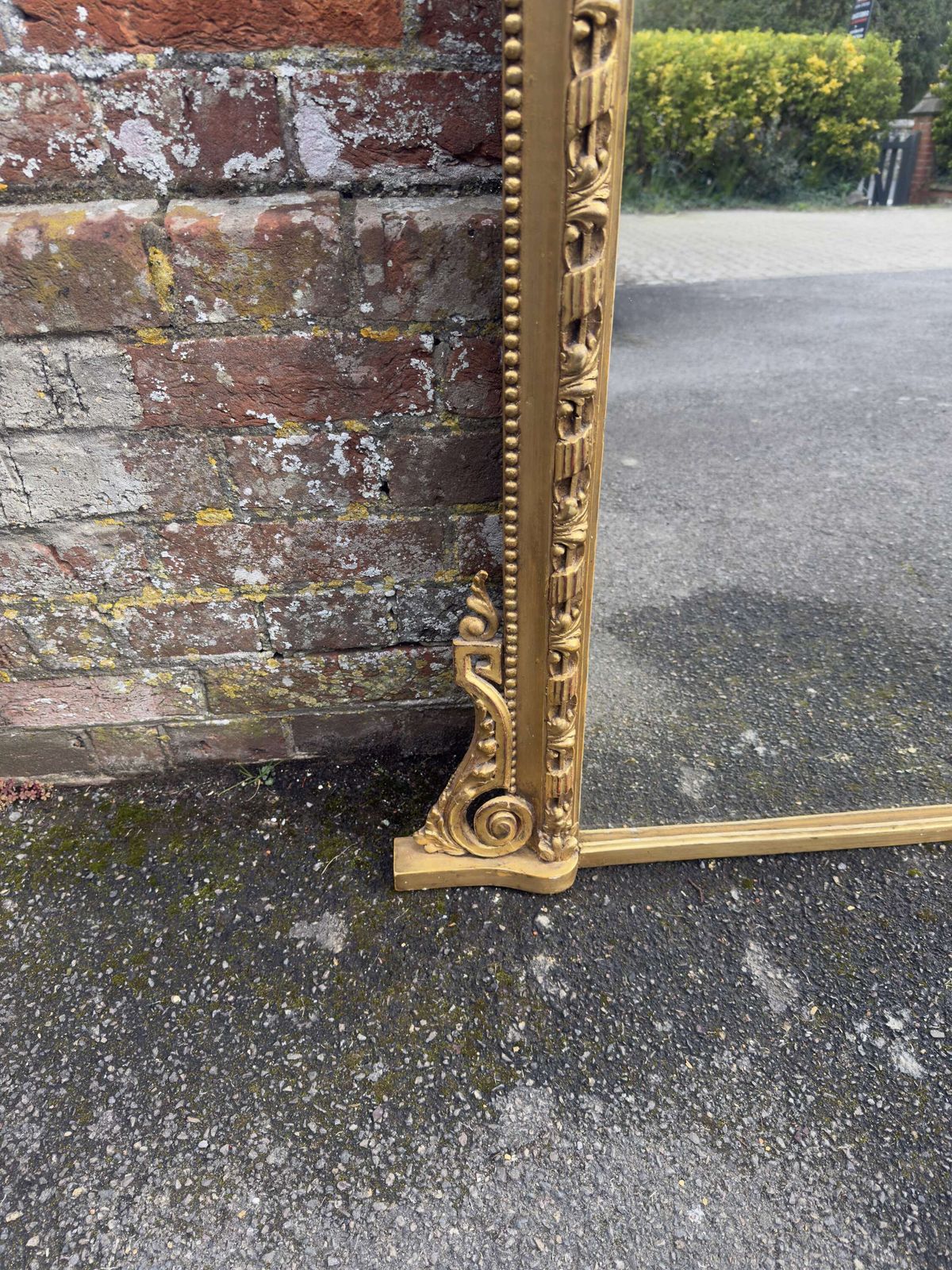 A Fabulous Large Antique English 19th Century C Ribbed Framed Overmantle Mirror. photo 995.0