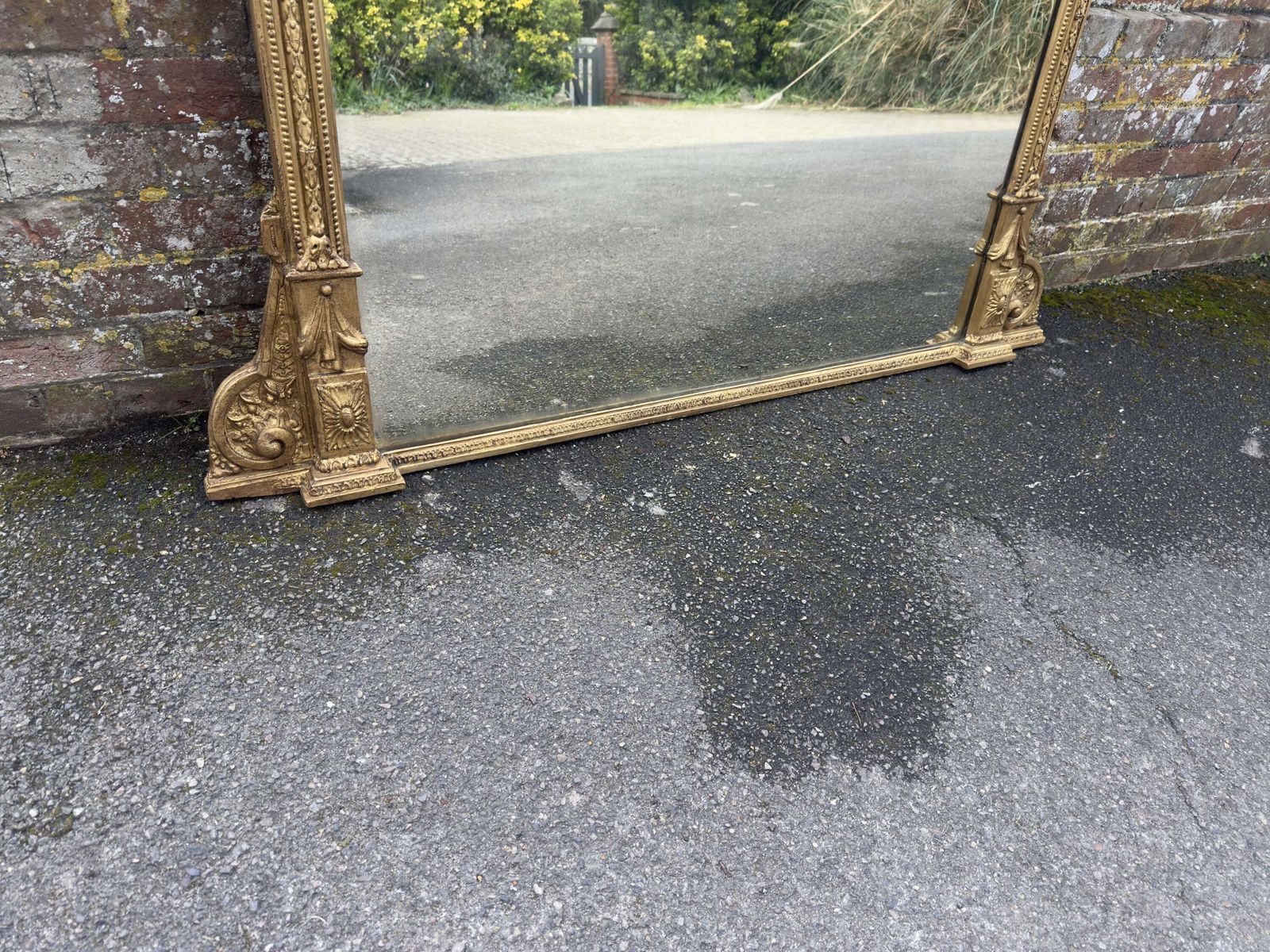 A Spectacular Large Antique English 19th C Gilt Overmantle Mirror. photo Home Decor