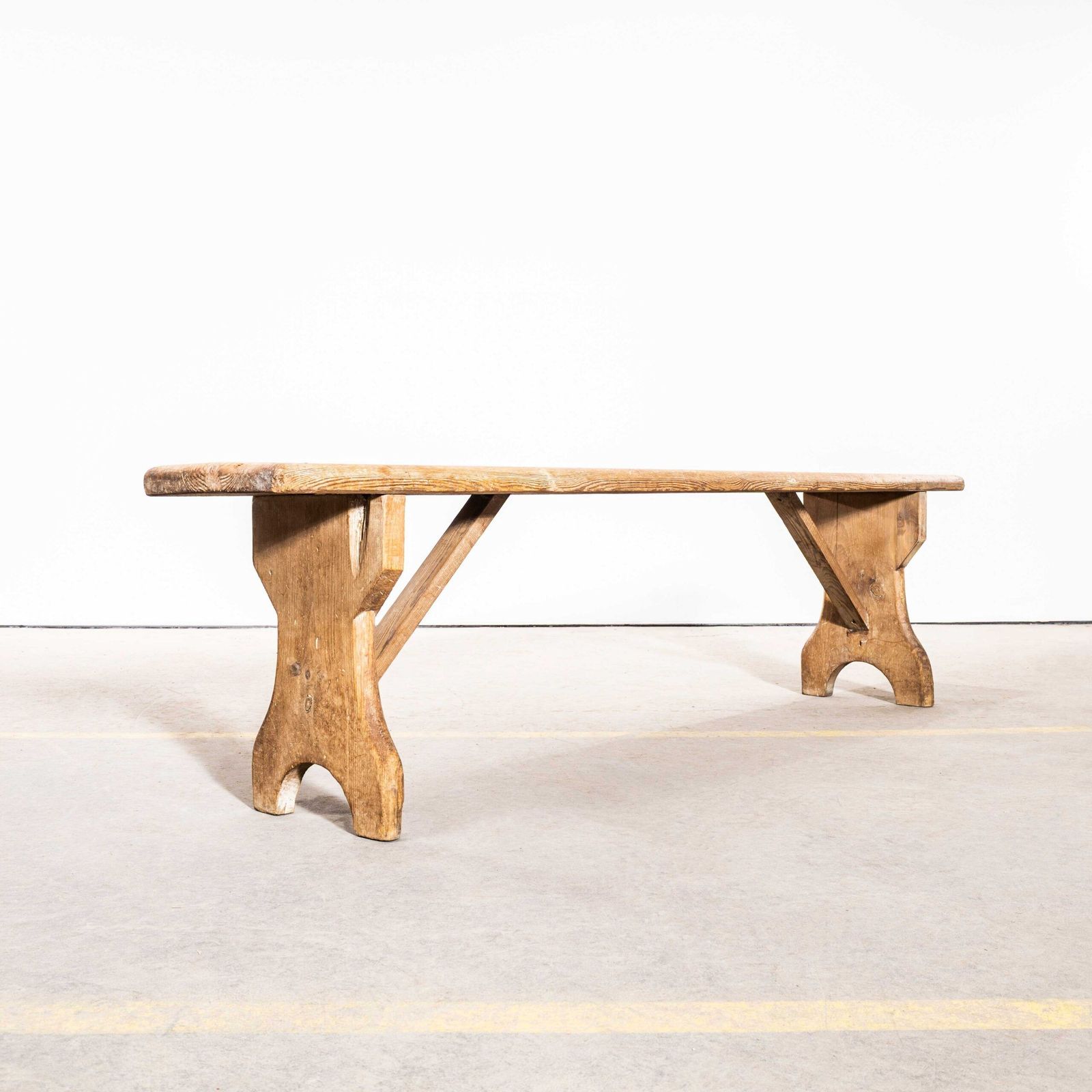 1890’s Pitch Pine Weathered French Bench