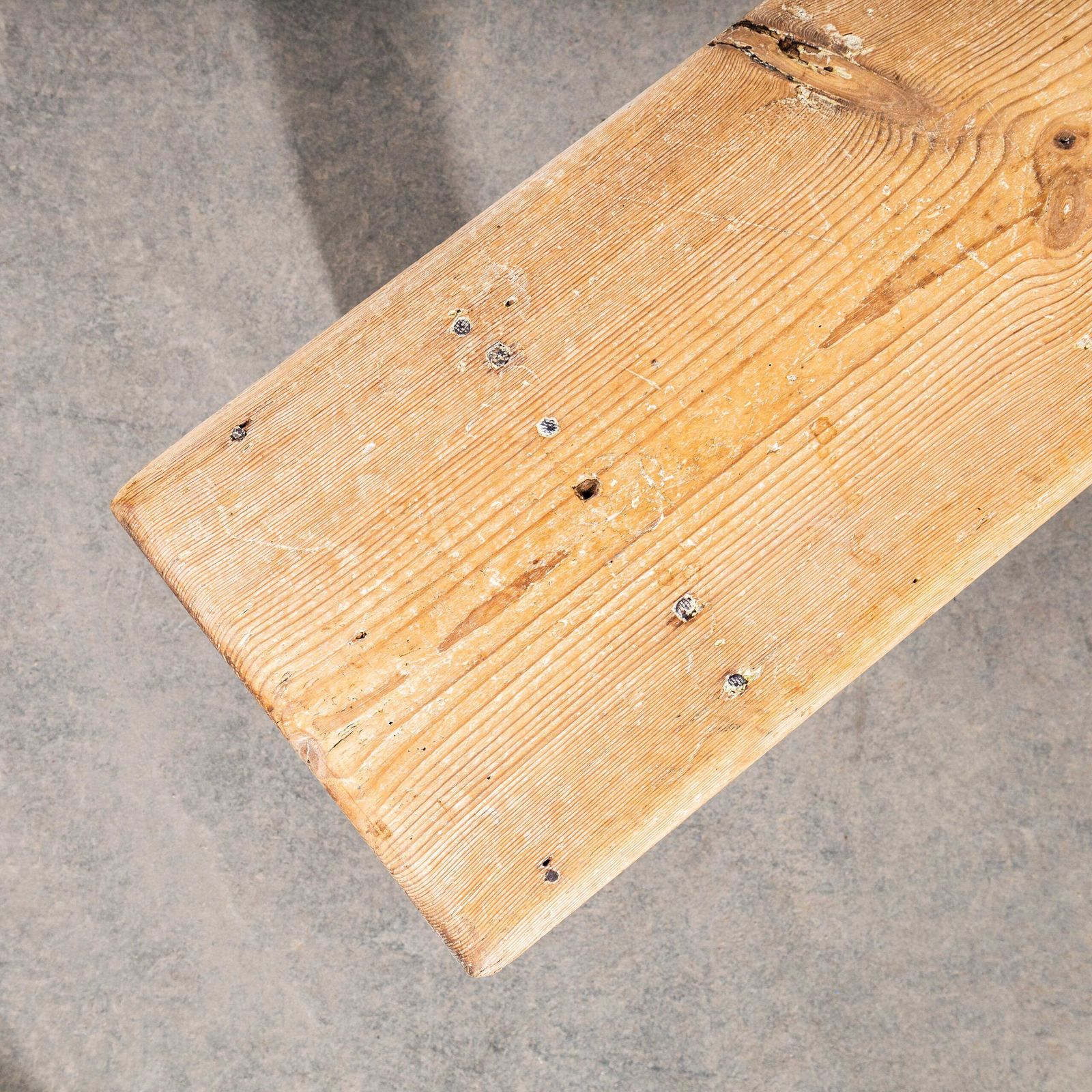 1890’s Pitch Pine Weathered French Bench photo furniture