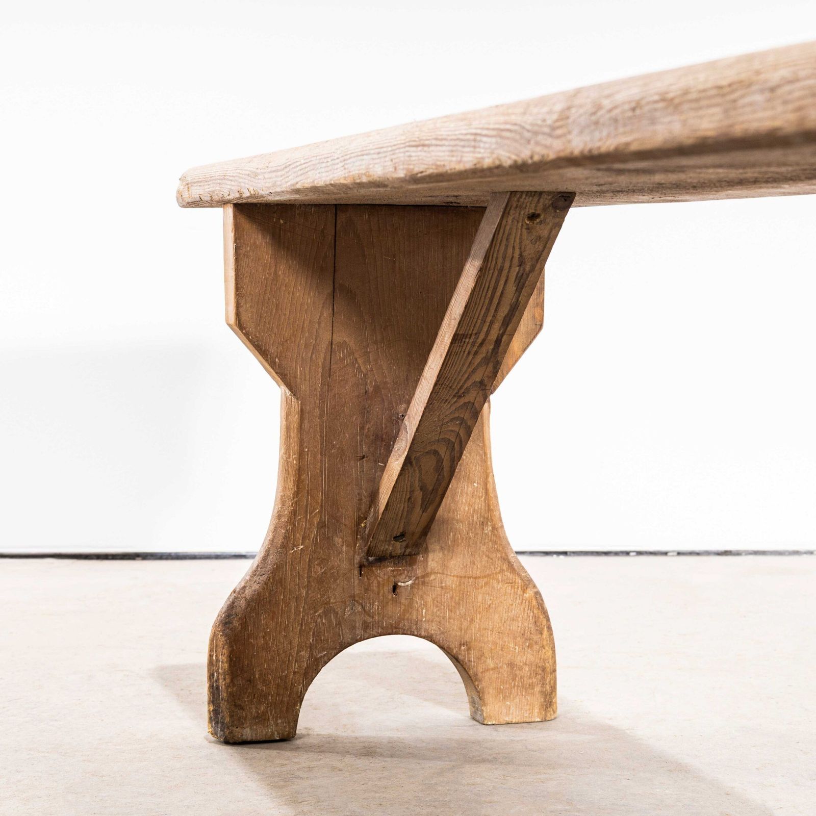 1890’s Pitch Pine Weathered French Bench photo Furniture