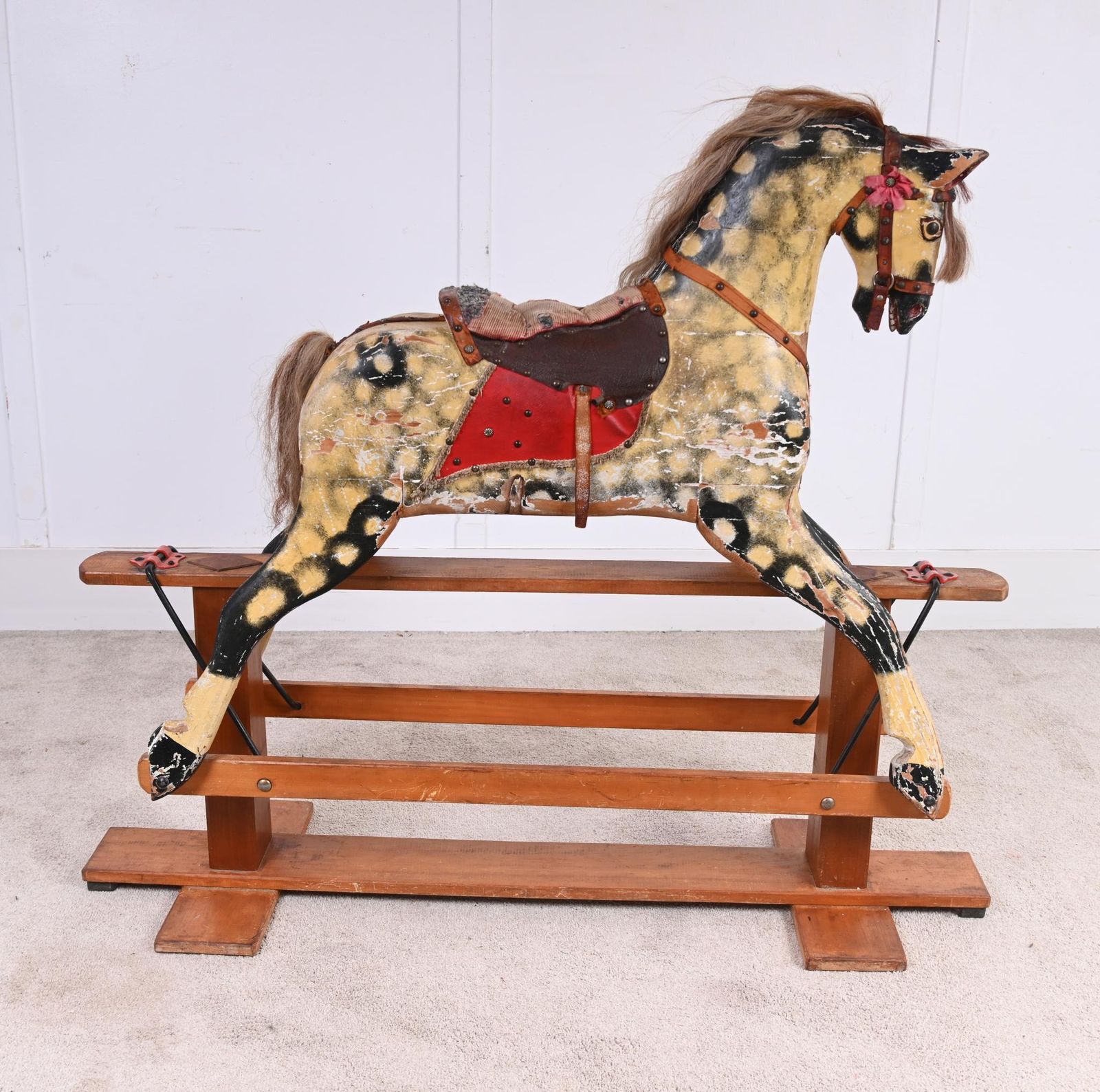 Antique Wooden Rocking Horse Children Toy photo buy