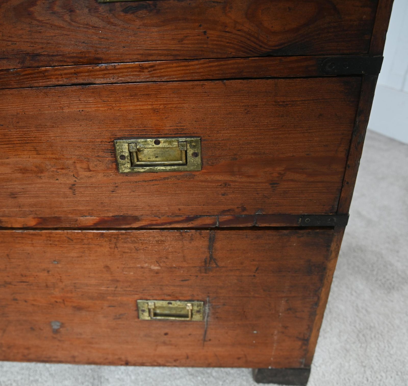 Antique Military Campaign Chest Pine Holloway And Son 1880 photo vinterior