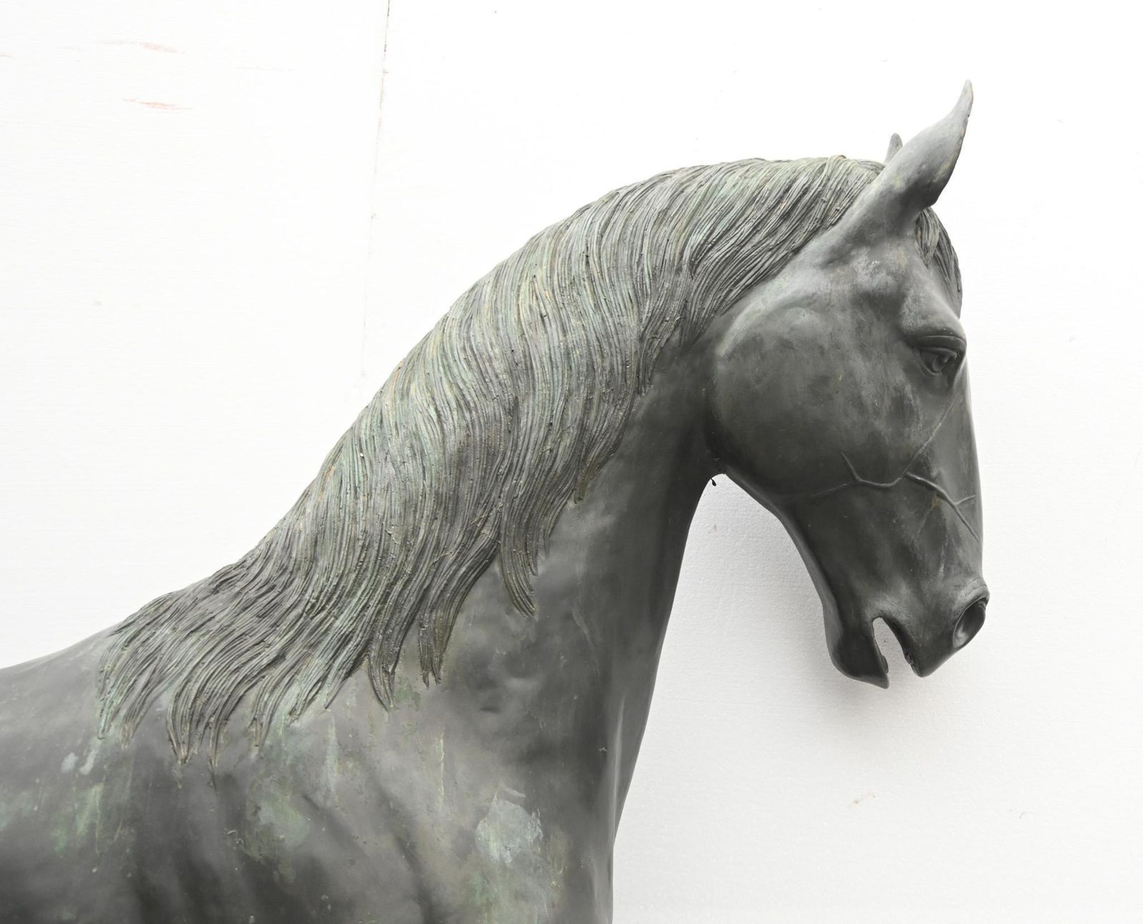 Lifesize Bronze Horse Statue Garden Equestrian Sculpture photo vintage