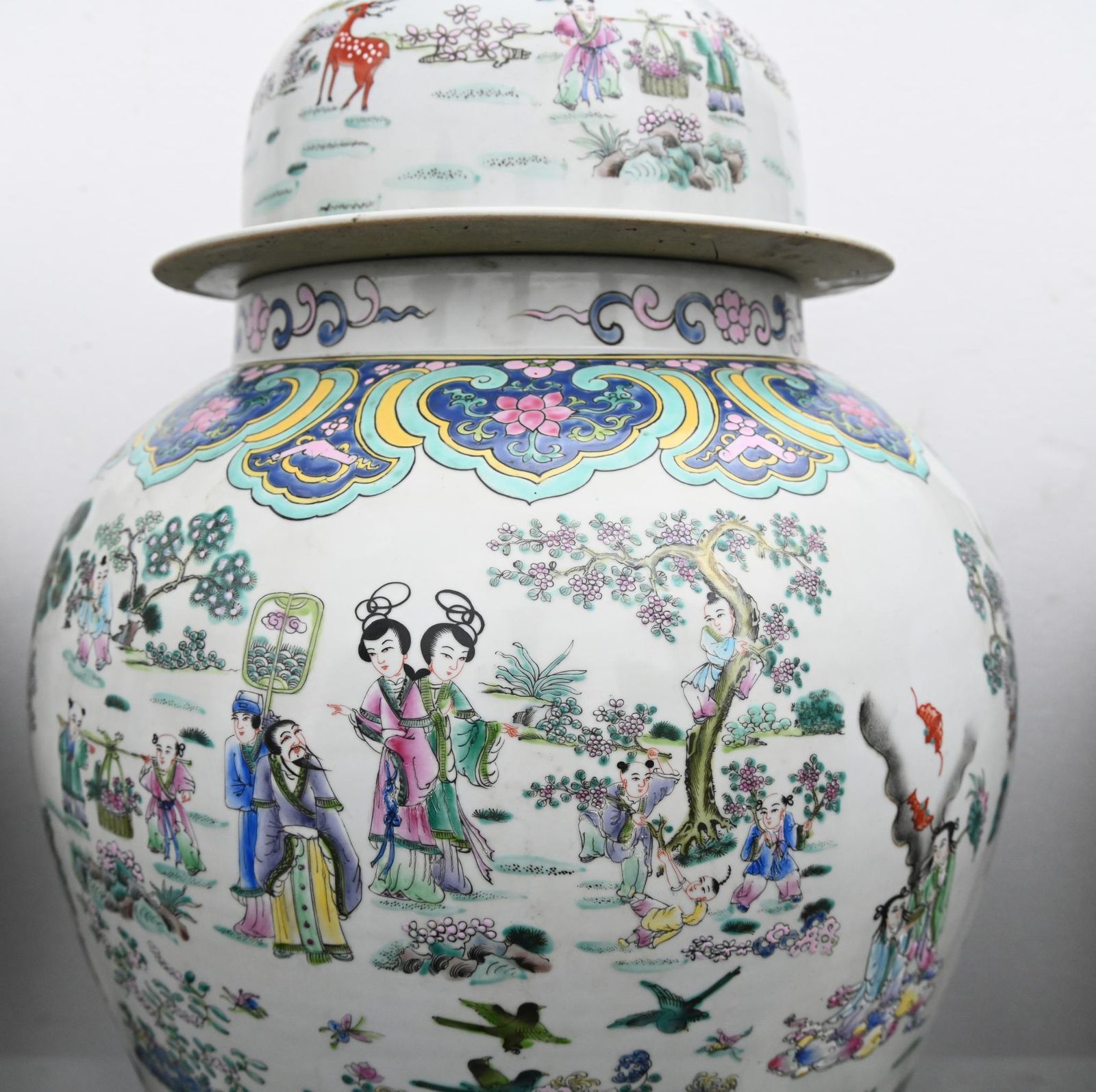 Pair Chinese Porcelain Vases   Qianlong Ginger Jars 4ft Tall photo Home Decor