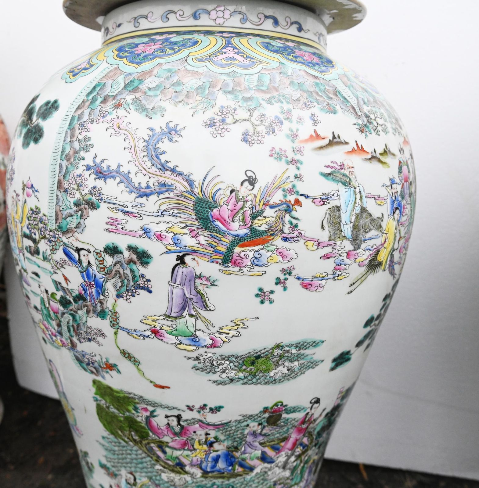 photo furniture Pair Chinese Porcelain Vases   Qianlong Ginger Jars 4ft Tall