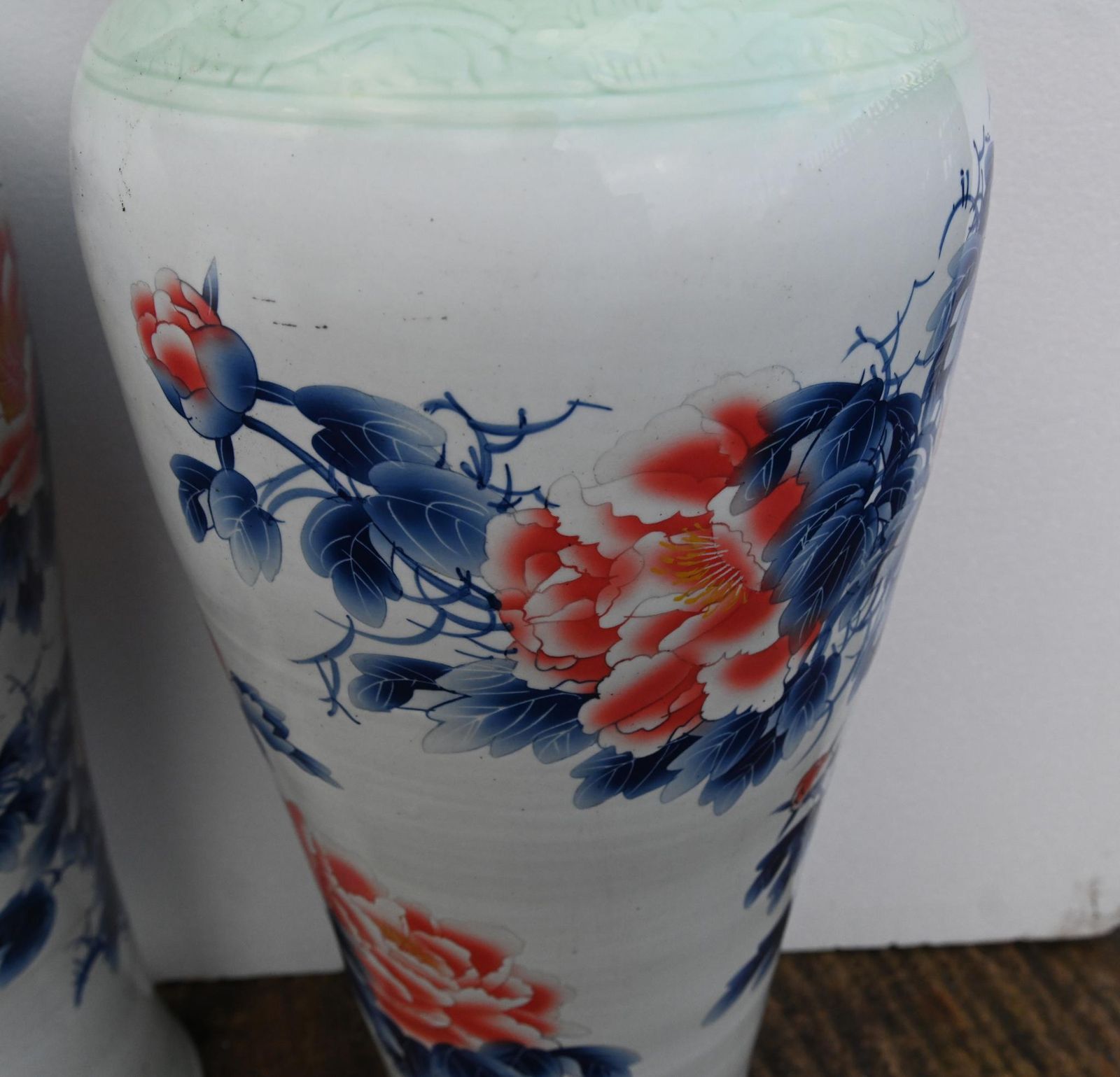 Pair Chinese Kangxi Style Porcelain Vases Temple Urns 5 Ft 143 Cm photo Home Decor