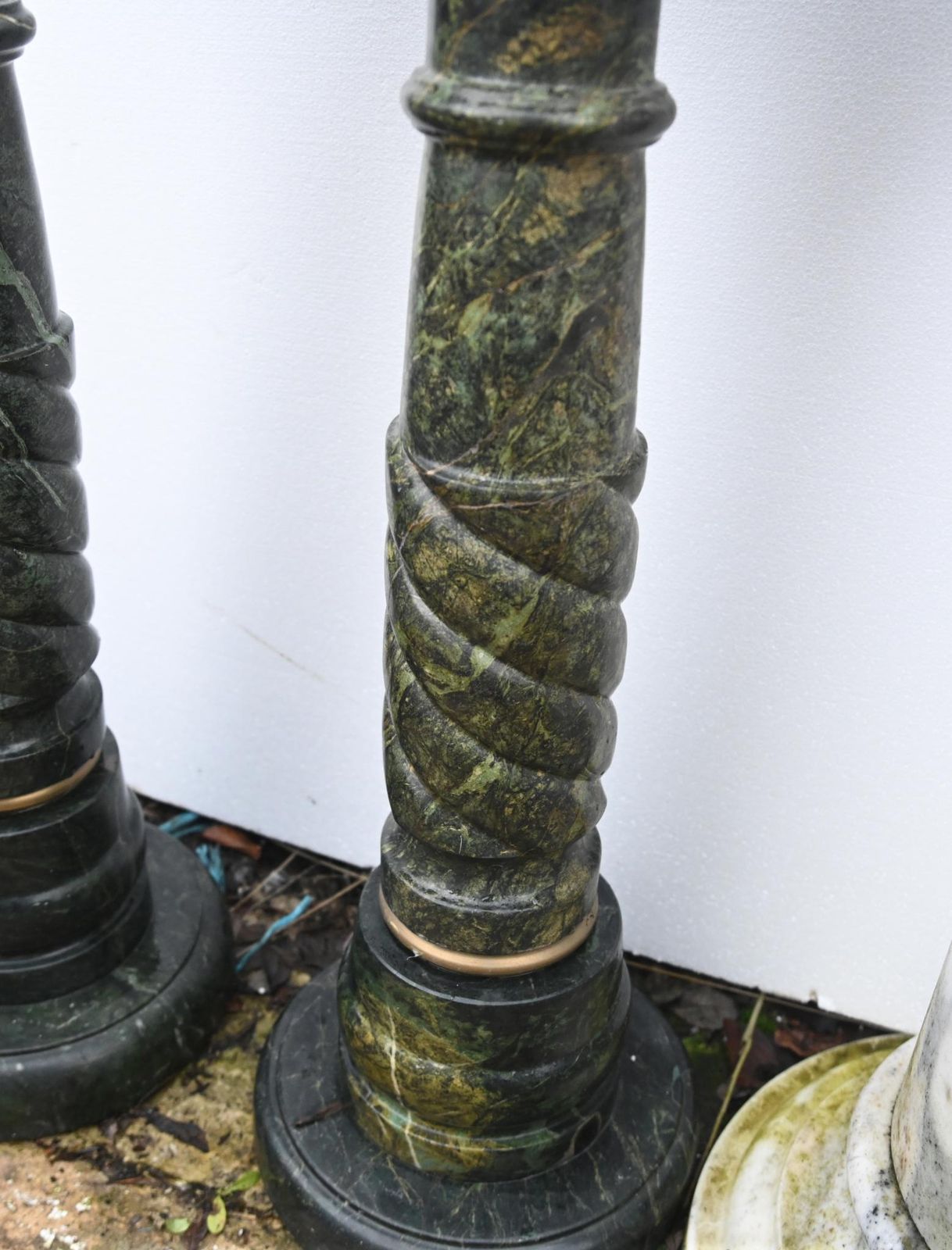 Pair Italian Marble Pedestal Stand Columns Classical photo for sale