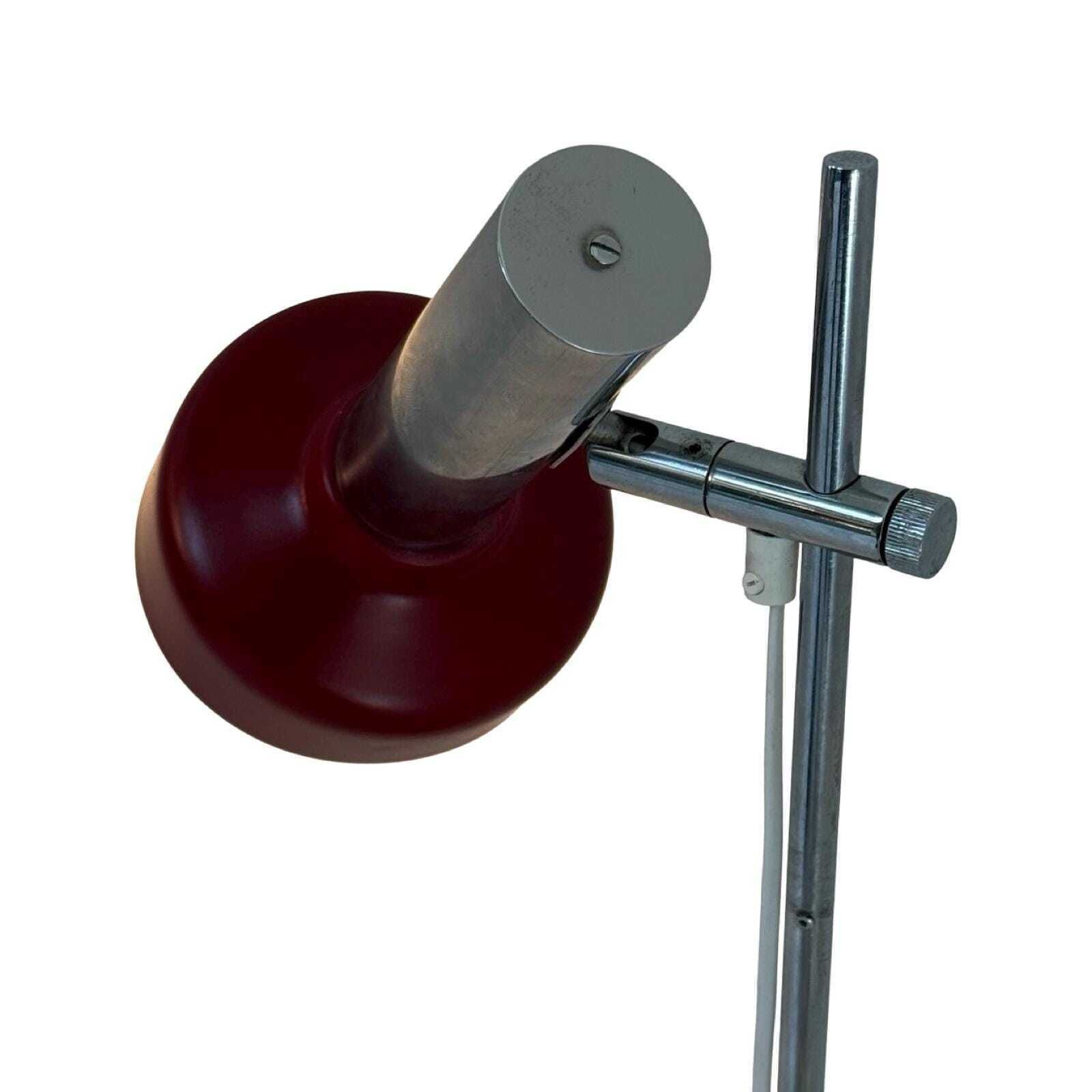 Gura   1970's   Burgundy Red Desk Lamp   Germany   Fully Restored photo vintage