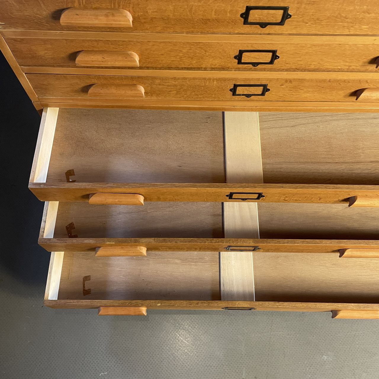 1940s Plan Chest With Original Wooden Handles photo Furniture