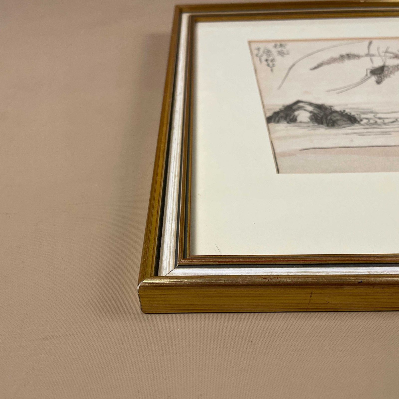 photo vinterior Set Of 3 Antique Japanese Block Printed Paper Pictures Oriental Artwork Floral Art Wall Hanging Wood Frame Vintage Picture Traditional Gold