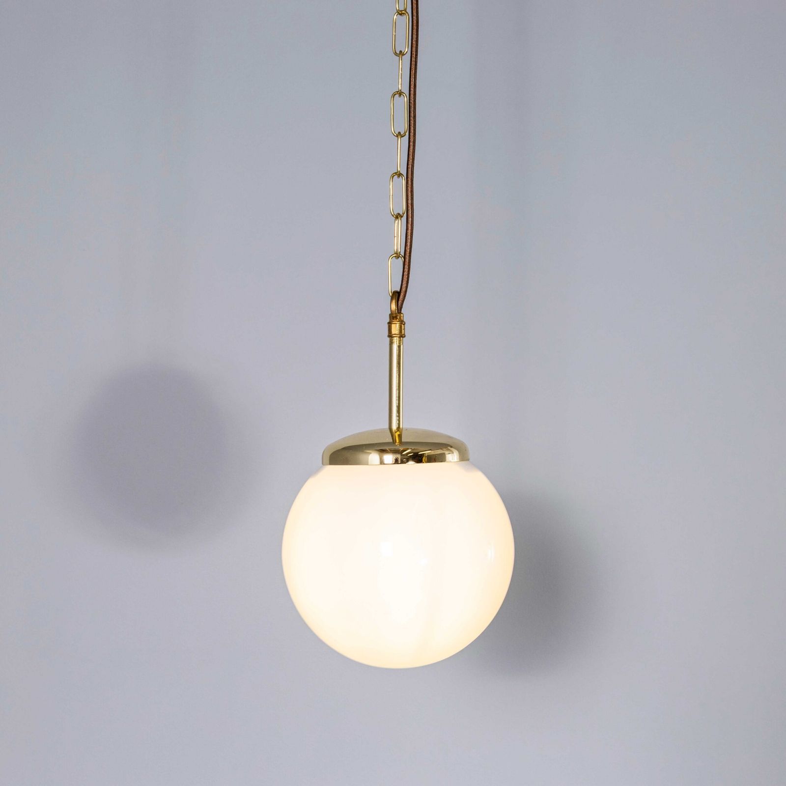 1950’s Plain Opaline Pendant Glass – 20cm photo furniture