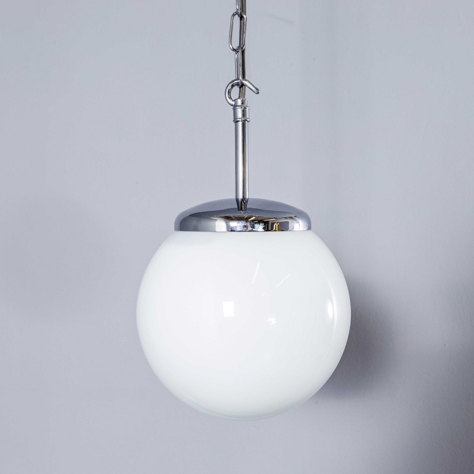 225.0 1950’s Plain Opaline Pendant Glass – 20cm photo