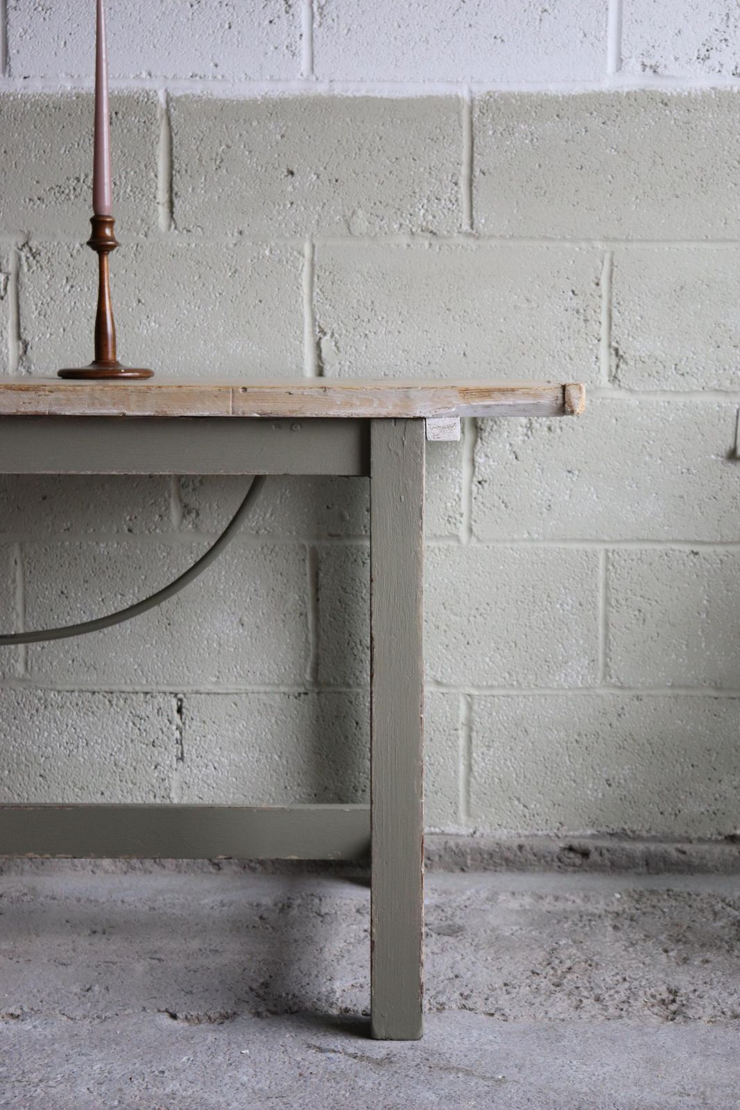 Fabulous 8 1/2 Ft Long Rustic Refectory Table With Plank Top And Ornate Swag Base photo vintage