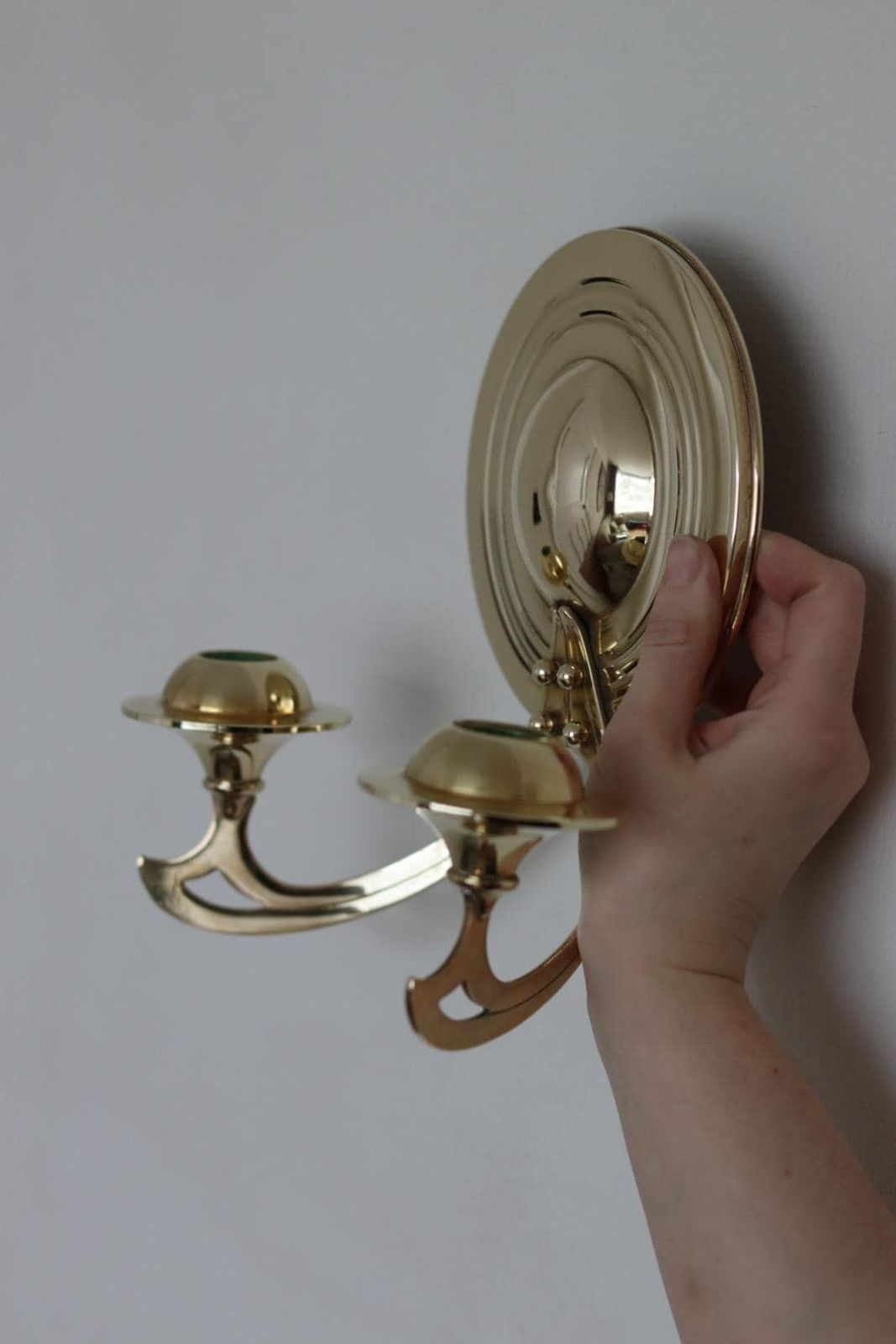 Pair Of Mid Century Swedish Brass Sconces photo furniture