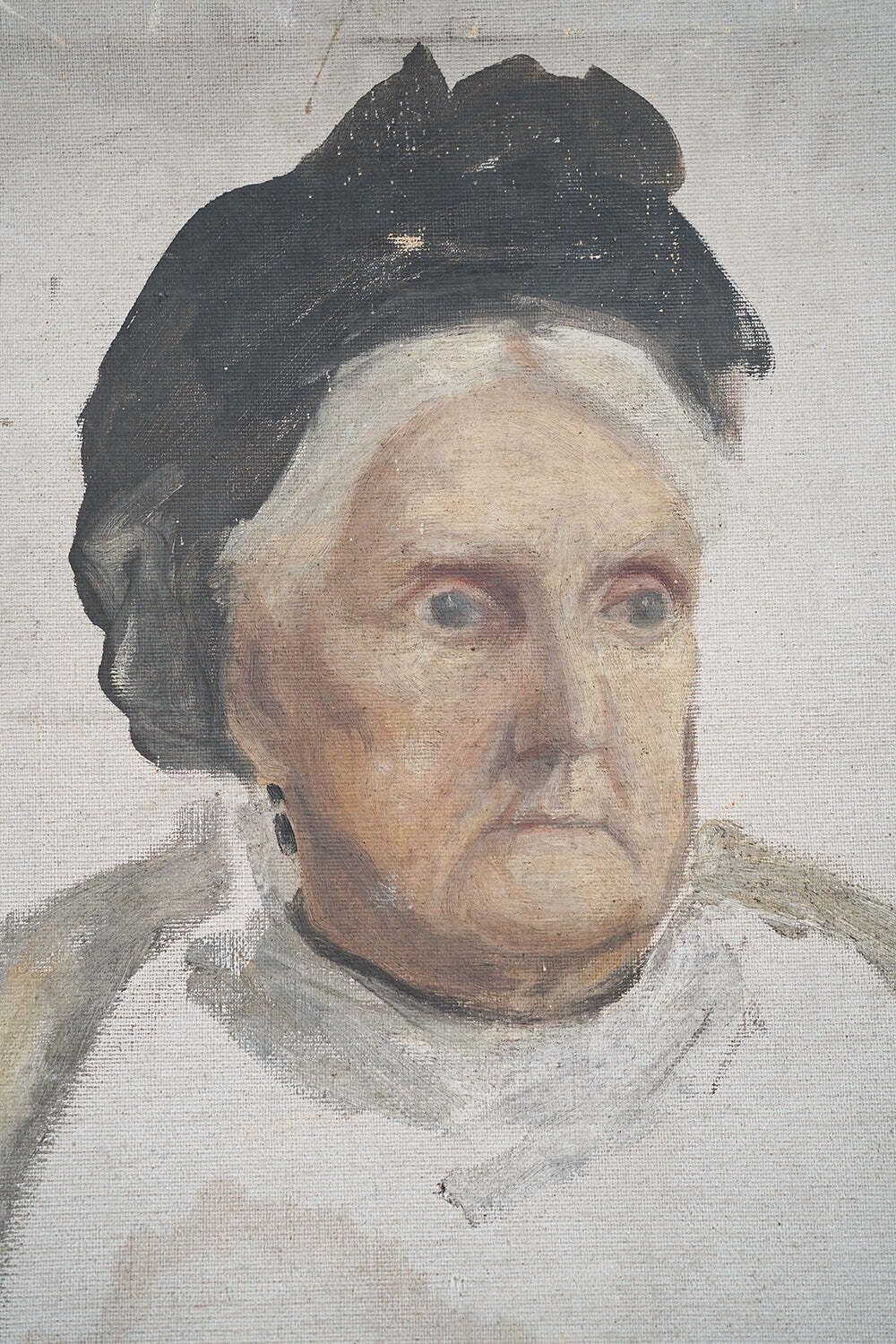 A Late Victorian Unfinished Oil On Canvas Portrait Of An Elderly Lady C.1880 photo buy