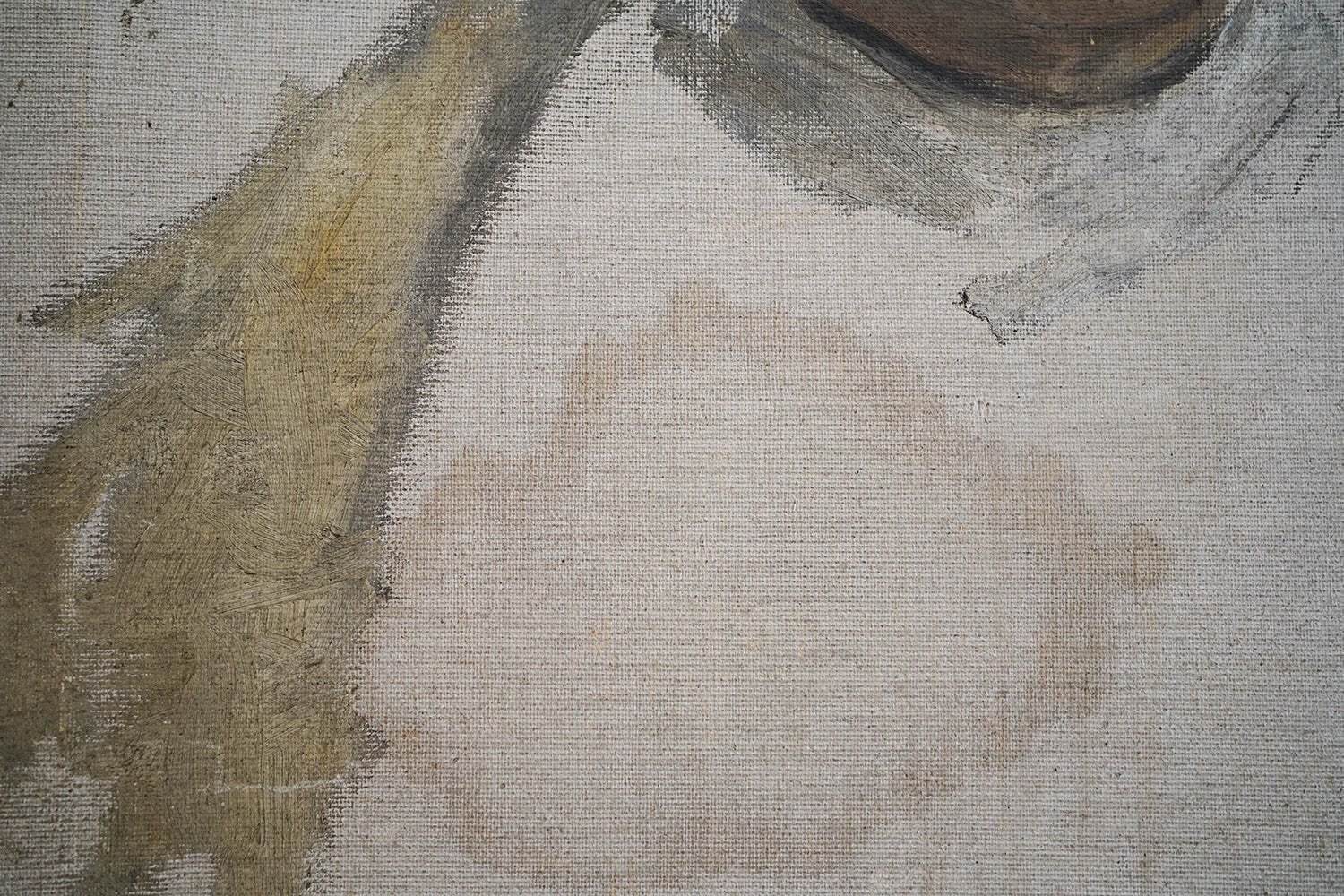 photo vintage A Late Victorian Unfinished Oil On Canvas Portrait Of An Elderly Lady C.1880