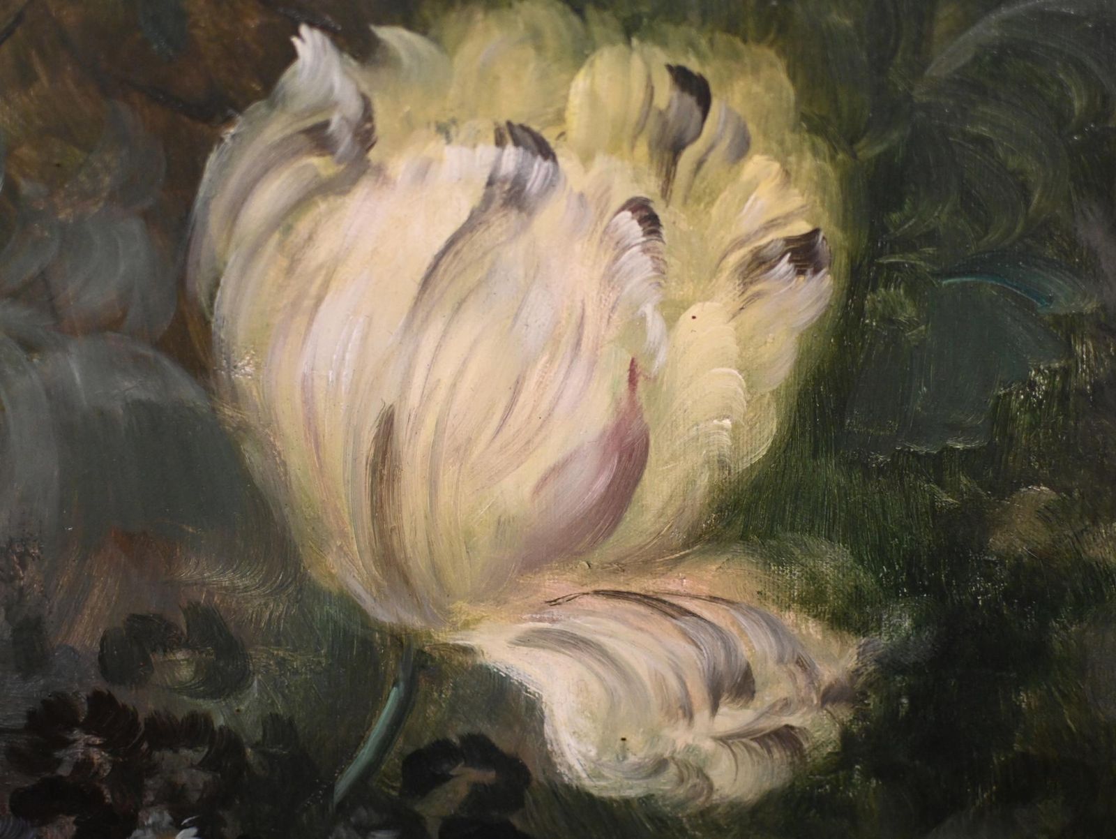 Xl Victorian Floral Still Life Oil Painting 6ft 197 Cm photo vintage