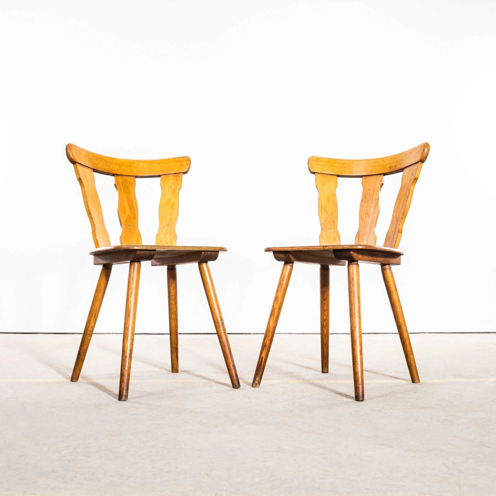 1950’s Classic Regional Alsace Blonde Dining Chair – Set Of Six photo furniture