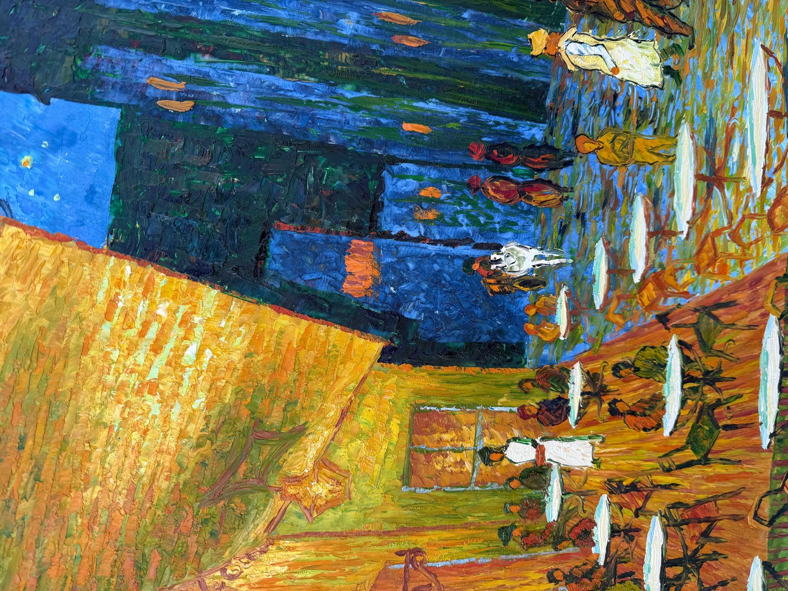 Large Post Impressionist Night Café Terrace Scene Oil Painting After Van Gogh photo buy