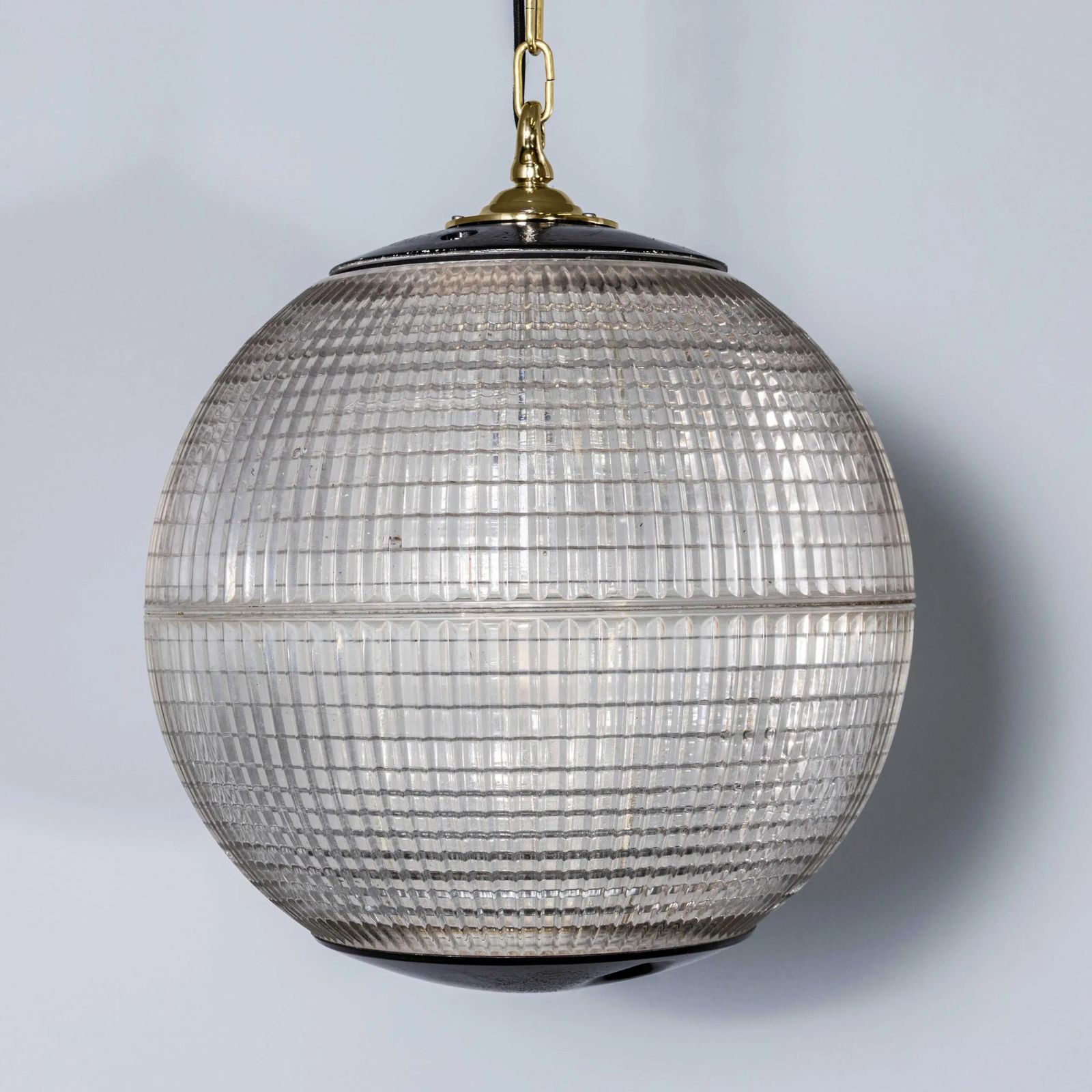 1960’s Original Holophane Parisian Glass Globe Lamps – Very Large 18 Inch photo vinterior