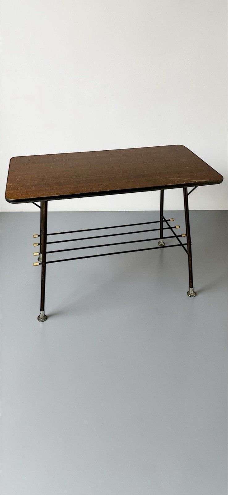 Retro Melamine And Metal Coffee Table Side Table Sputnik Style C1960s photo 145.0