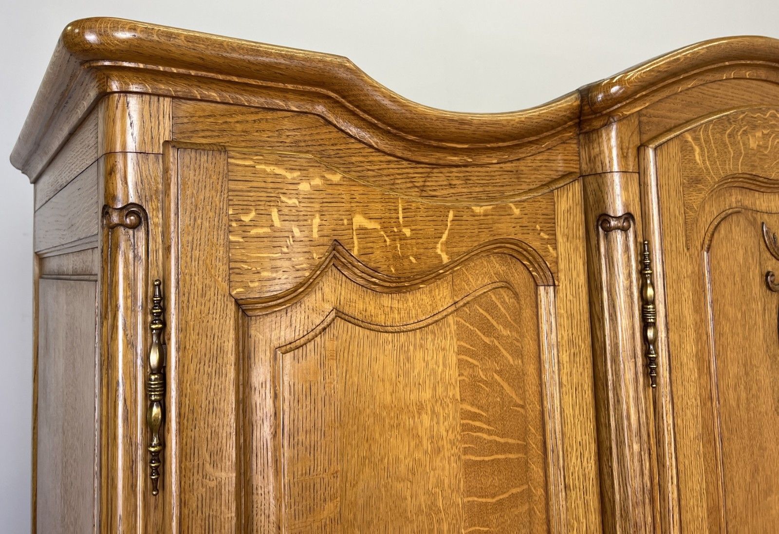 Wardrobe Vintage French Louis XVI Style Four Door Oak Carved Armoire Lot 4929 photo for sale