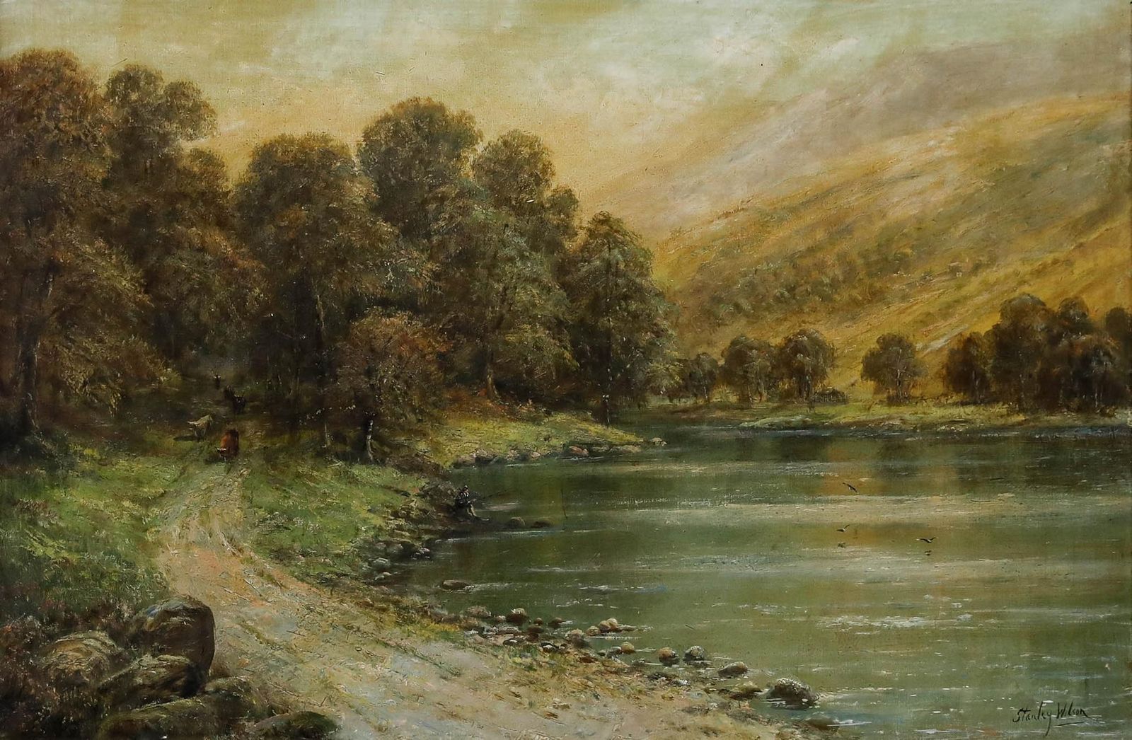 Stanley Wilson Framed Early 20th Century Oil, Near Ben Ledi photo furniture