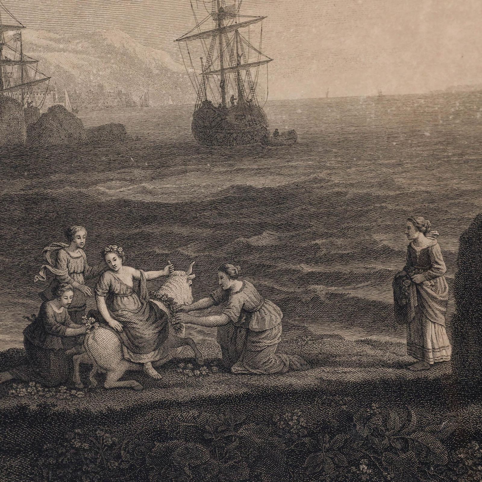 Francois Vivares After Claude Lorrain 1771 Engraving, The Abduction Of Europe photo 195.0