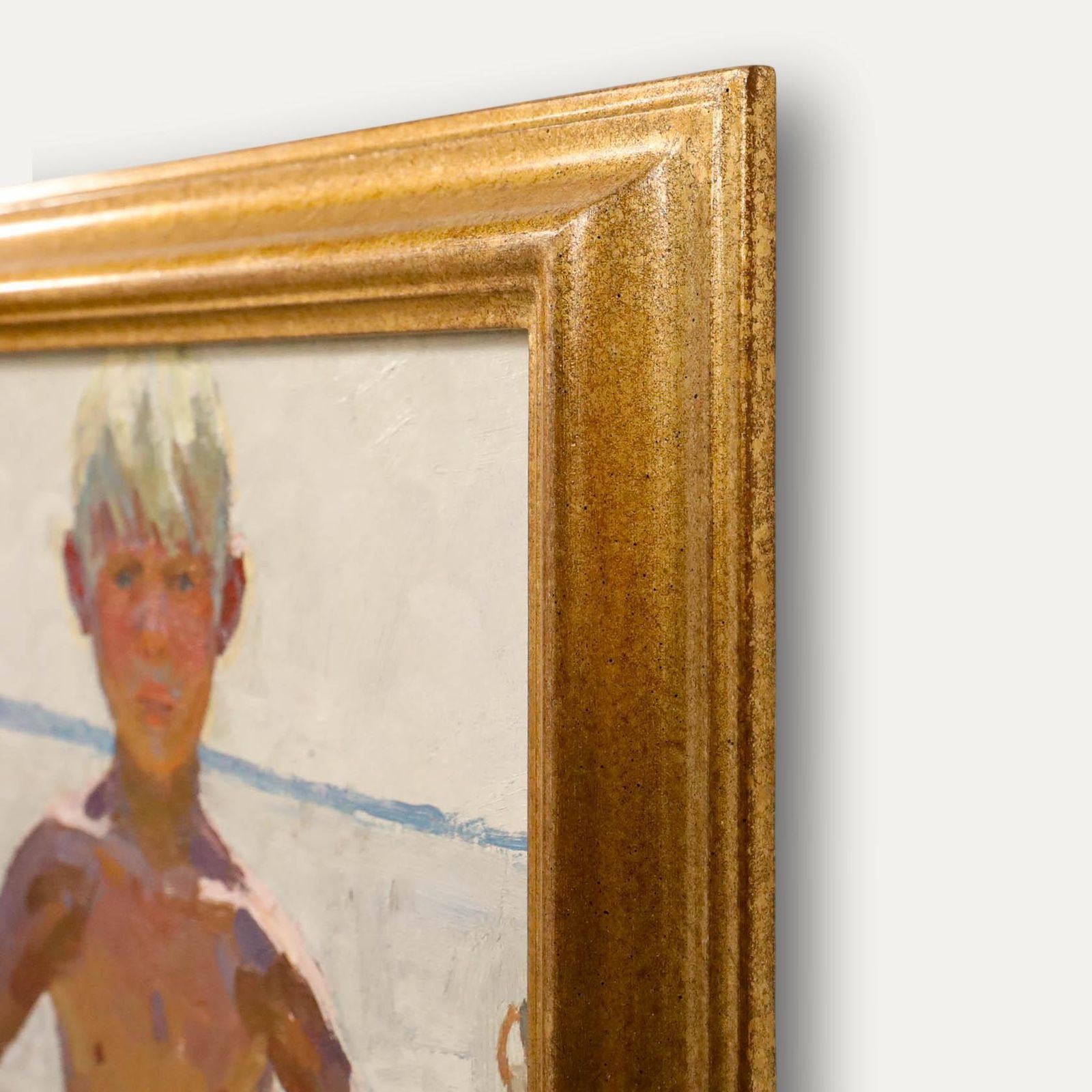 Vladimir Mikhailovich Klenov (1932 2009) Framed 1962 Oil, Petya At The Beach photo 395.0